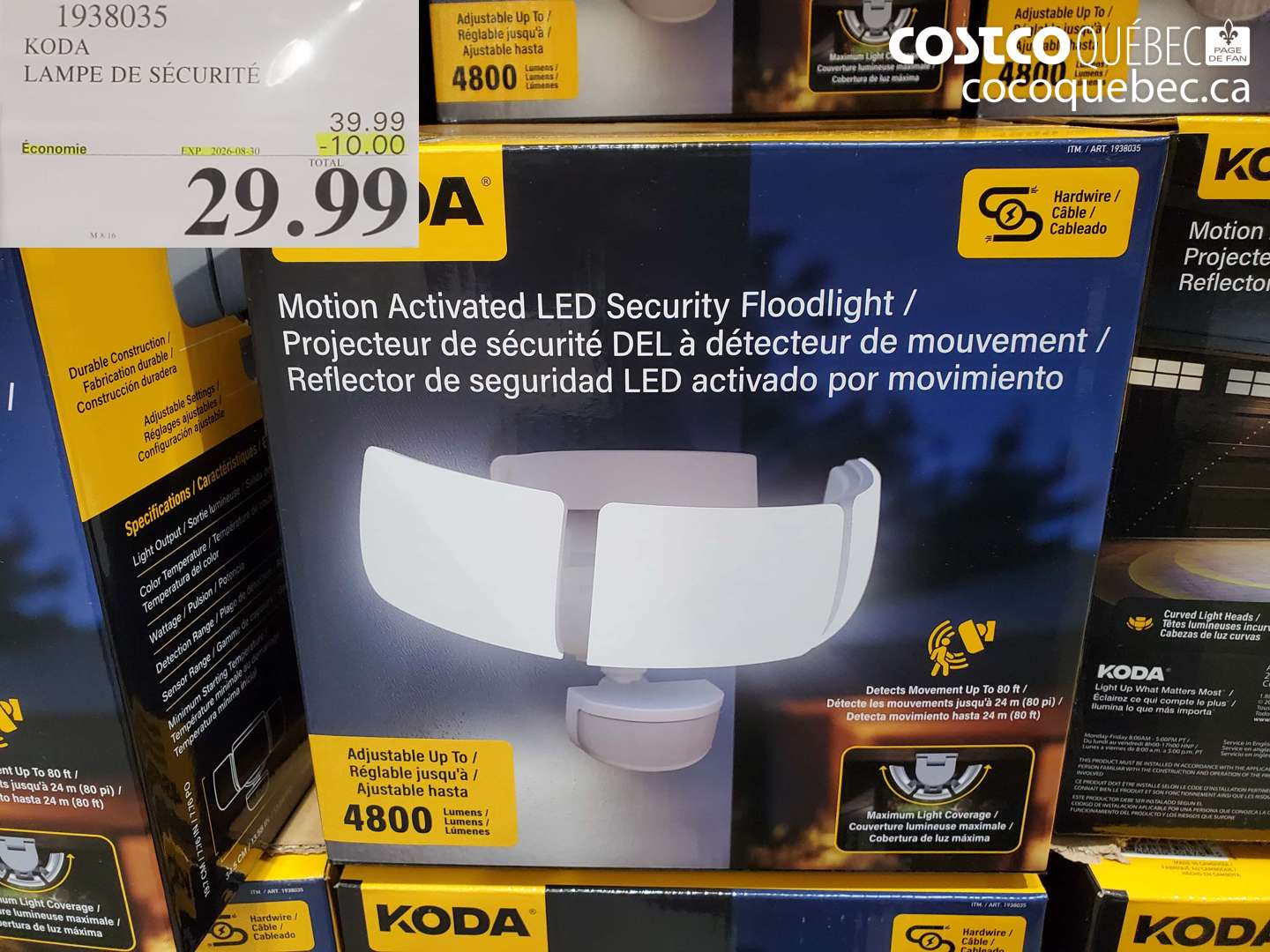 1938035 KODA LAMPE DE SÉCURITÉ ($10.00 INSTANT SAVINGS EXPIRES ON 2026-08-30) $29.99