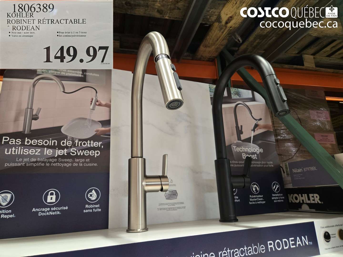 1806389 KOHLER ROBINET RÉTRACTABLE RODEAN $149.97