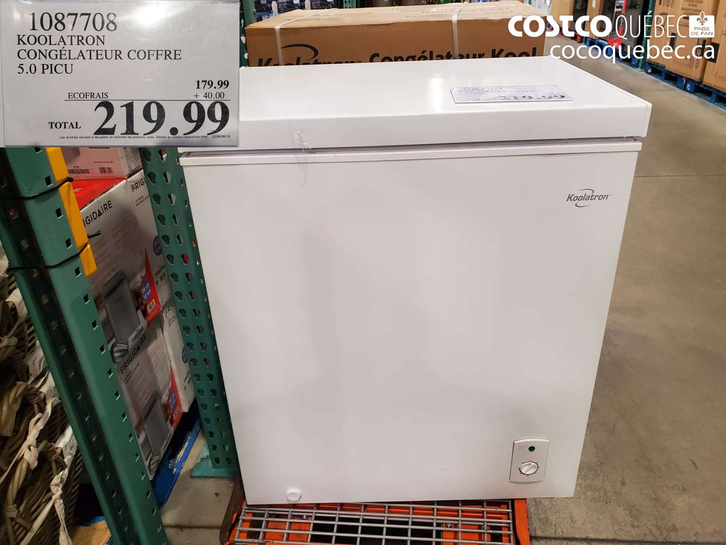 1087708 KOOLATRON CONGÉLATEUR COFFRE 5.0 PICU $219.99