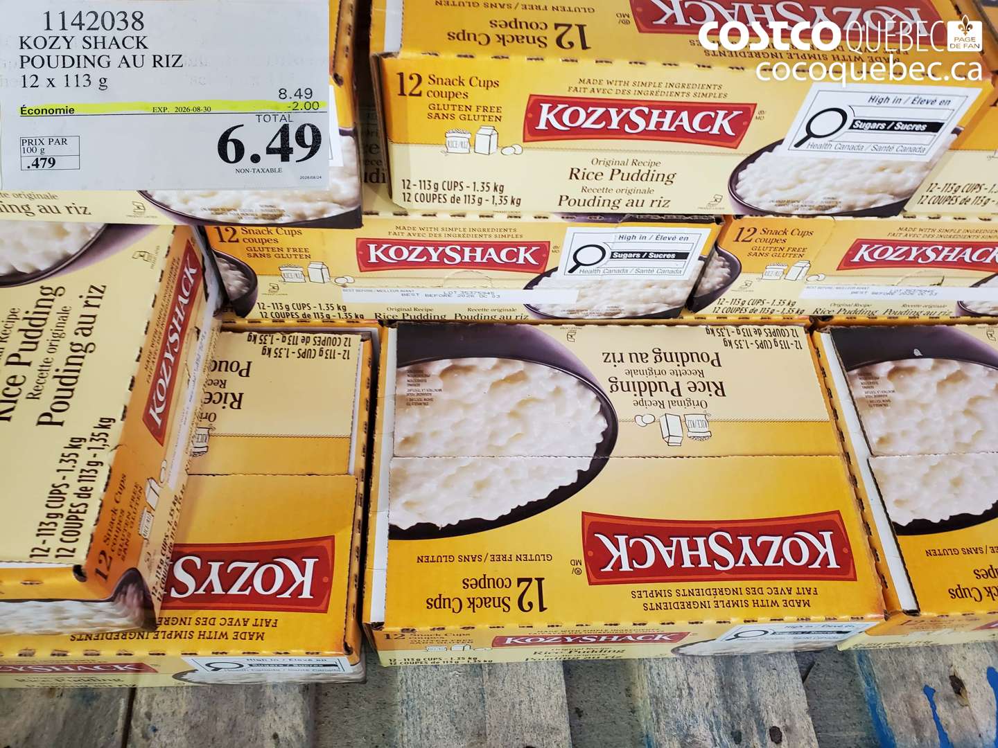 1142038 KOZY SHACK POUDING AU RIZ ($2.00 INSTANT SAVINGS EXPIRES ON 2026-08-30) $6.49
