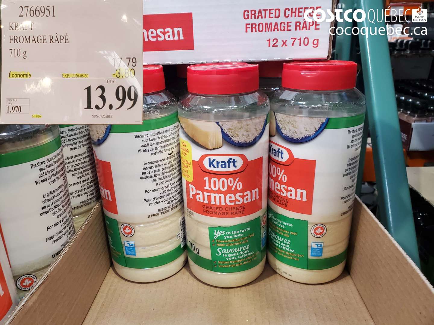 2766951 KRAFT FROMAGE RÂPÉ ($3.80 INSTANT SAVINGS EXPIRES ON 2026-08-30) $13.99