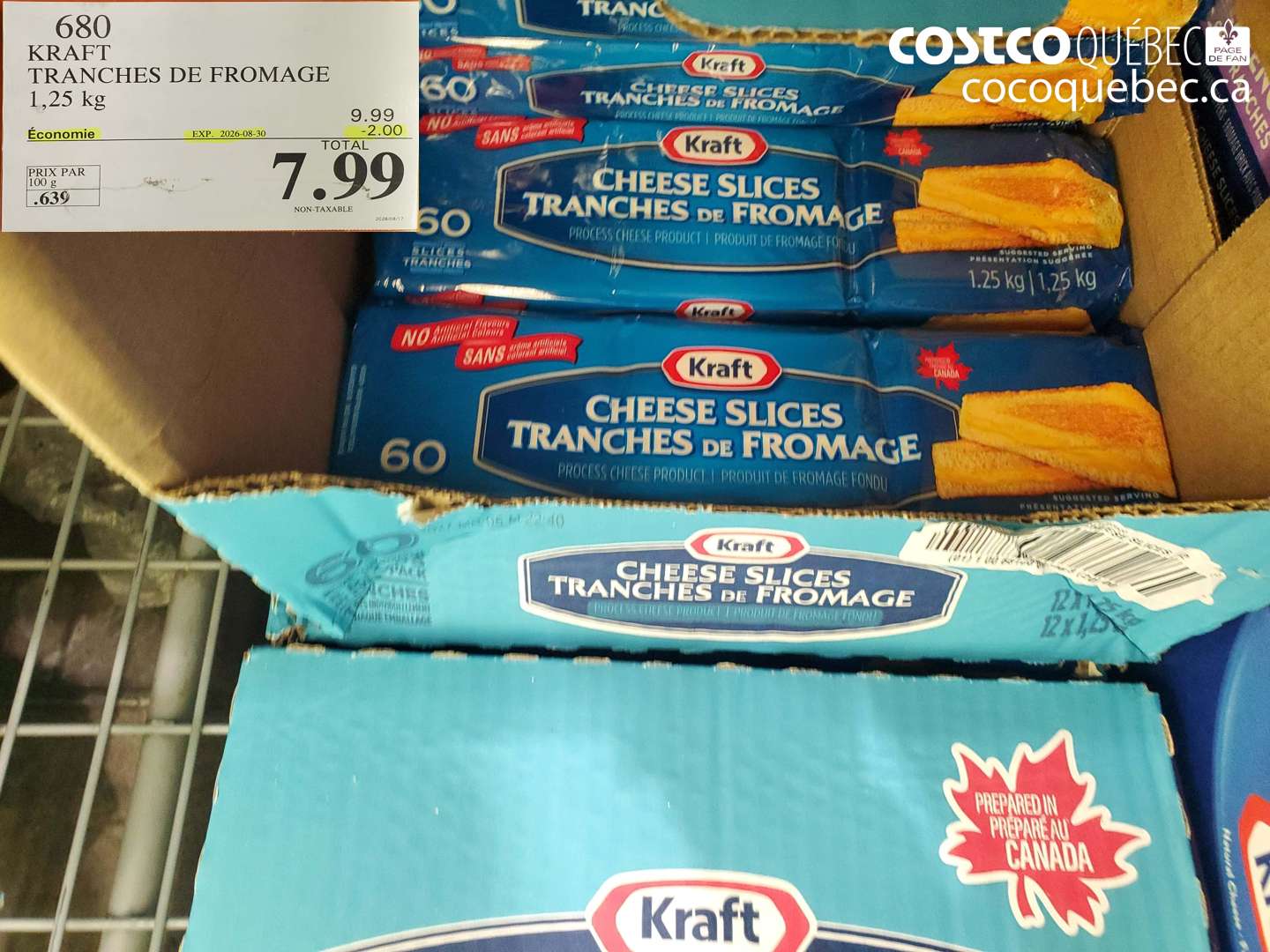 680 KRAFT TRANCHES DE FROMAGE ($2.00 INSTANT SAVINGS EXPIRES ON 2026-08-30) $7.99