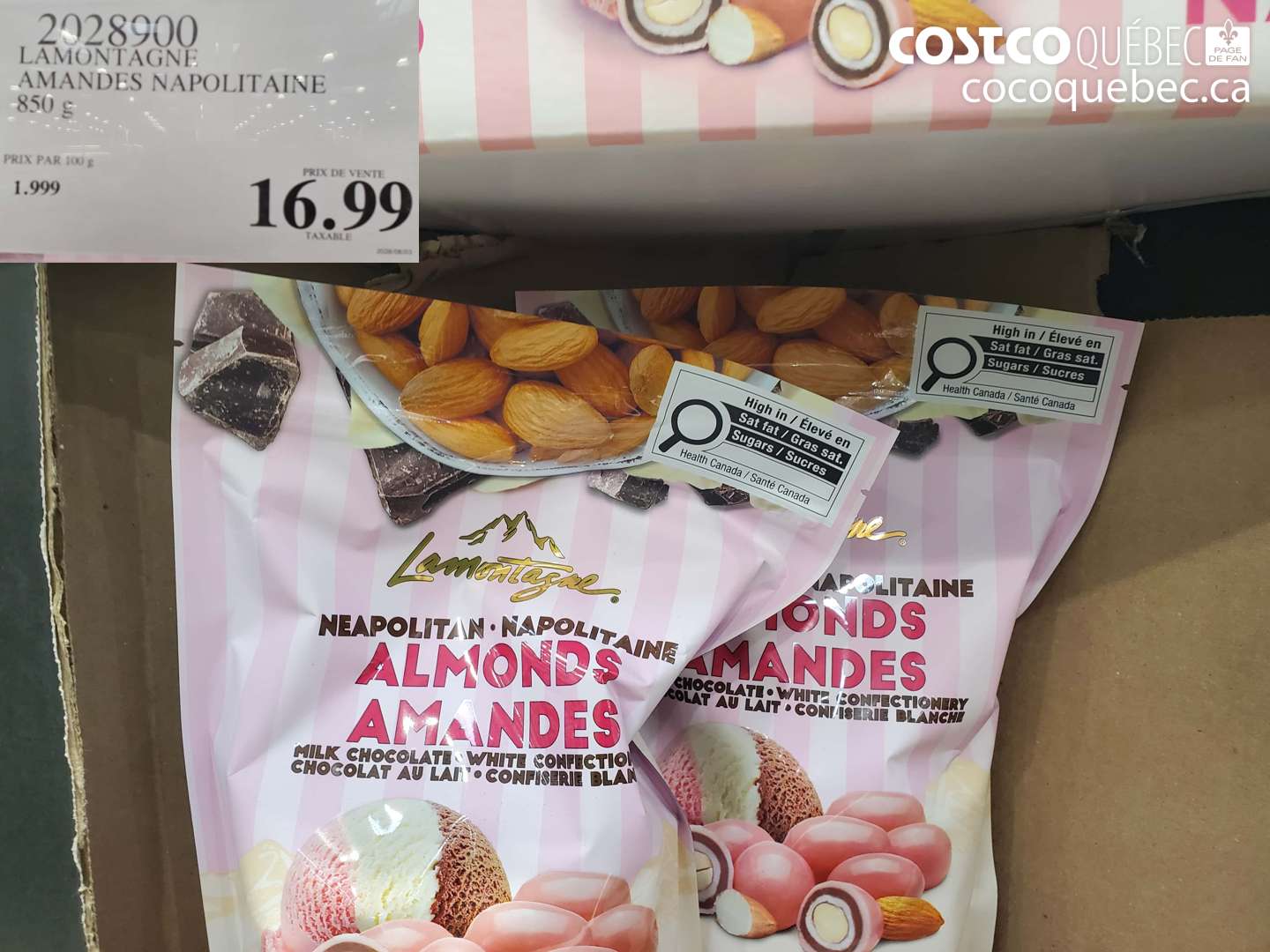 2028900 LAMONTAGNE AMANDES NAPOLITAINE $16.99