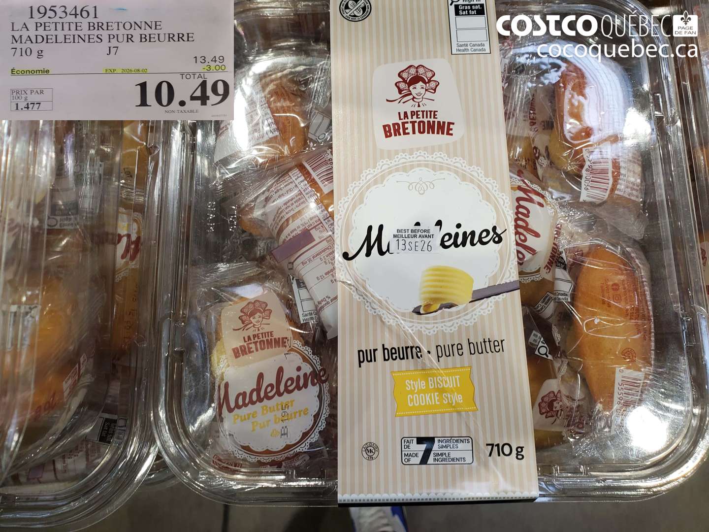 1953461 LA PETITE BRETONNE MADELEINES PUR BEURRE 710 G ($3.00 INSTANT SAVINGS EXPIRES ON 2026-08-02) $10.49