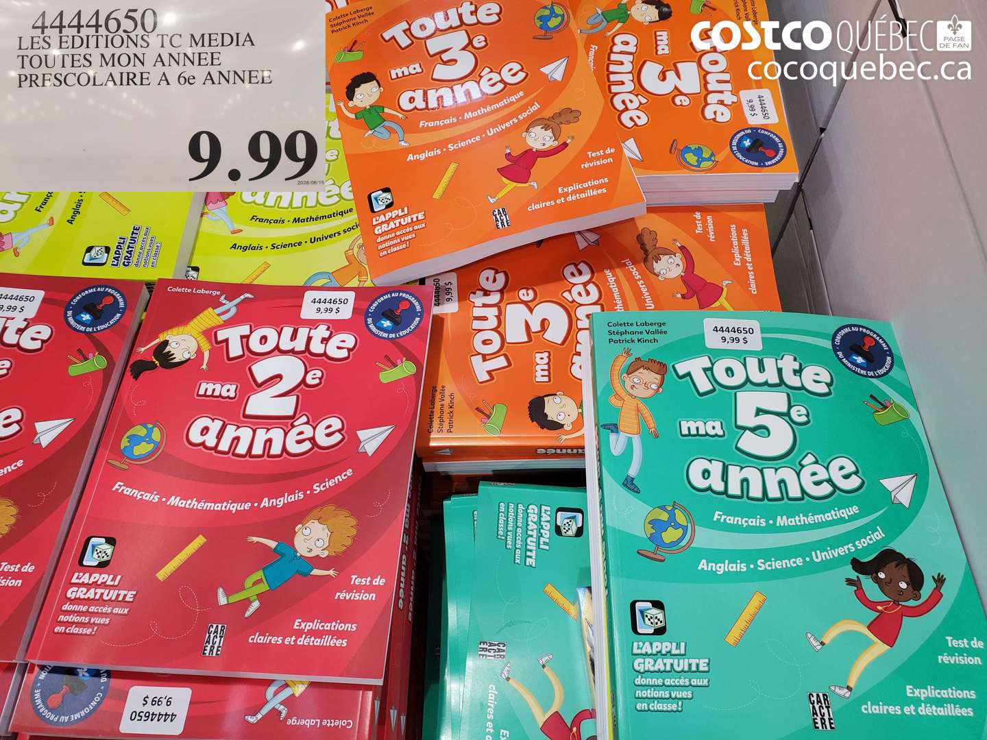 4444650 LES EDITIONS TC MEDIA TOUTES MON ANNEE PRESCOLAIRE A 6E ANNEE $9.99