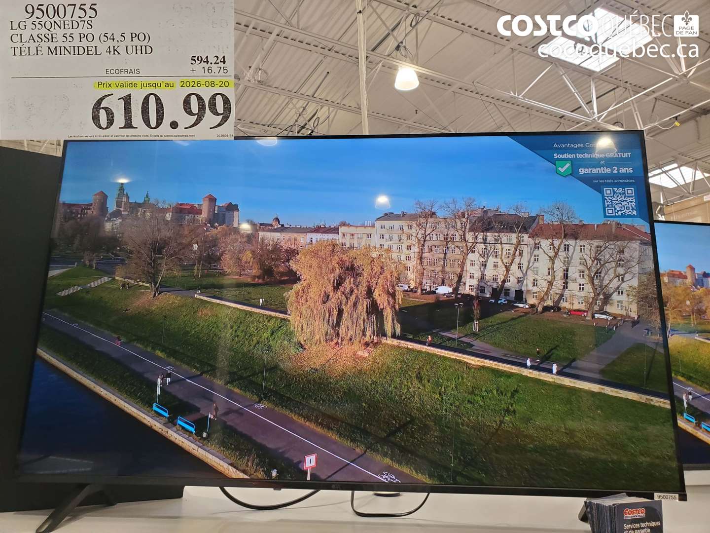 9500755 LG 55QNED7S CLASSE 55 PO (54.5 PO) TÉLÉ MINIDEL 4K UHD (EXPIRES ON 2026-08-20) $610.99