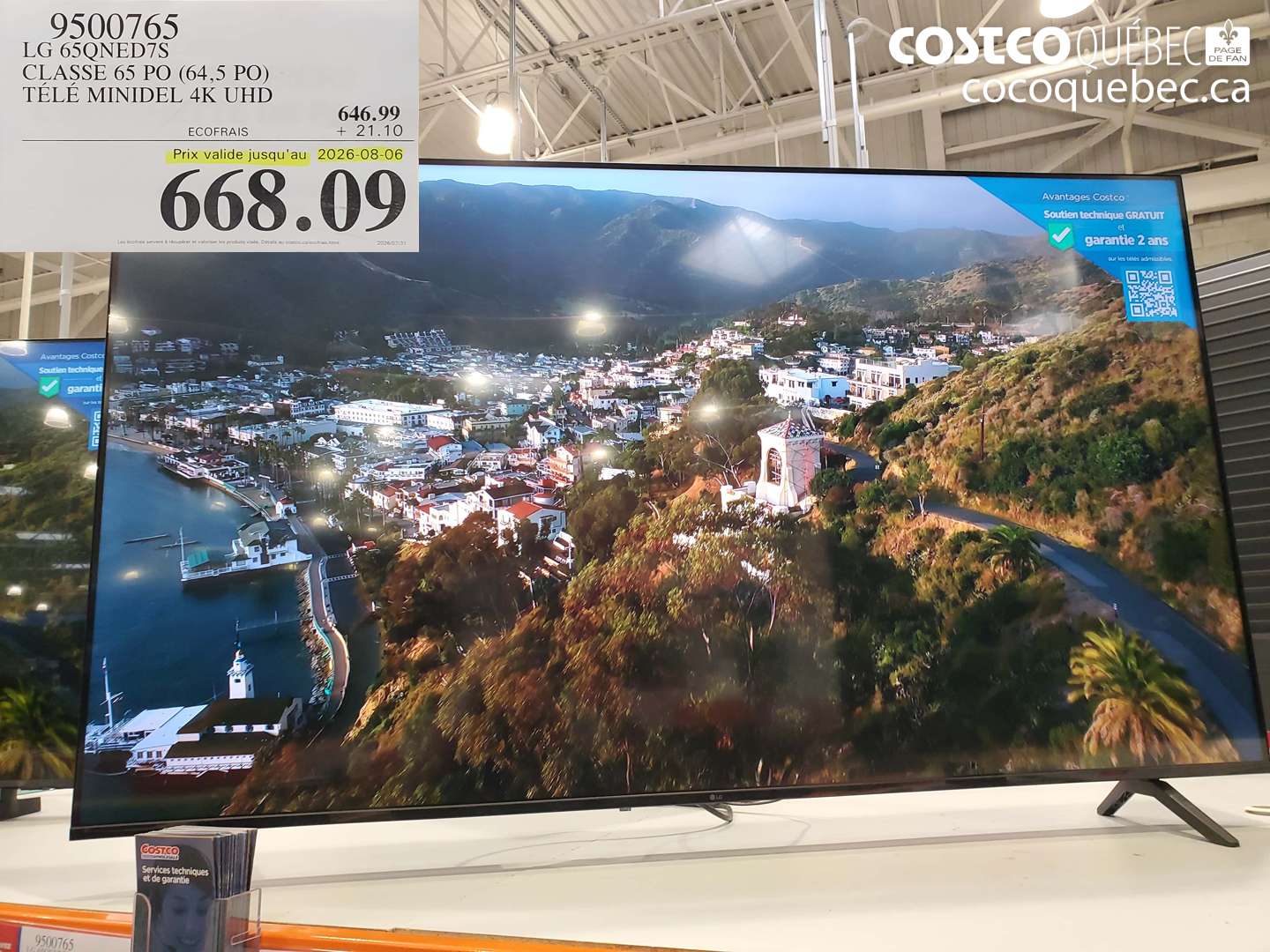 9500765 LG 65QNED7S CLASSE 65 PO (64.5 PO) TÉLÉ MINIDEL 4K UHD (EXPIRES ON 2026-08-06) $668.09