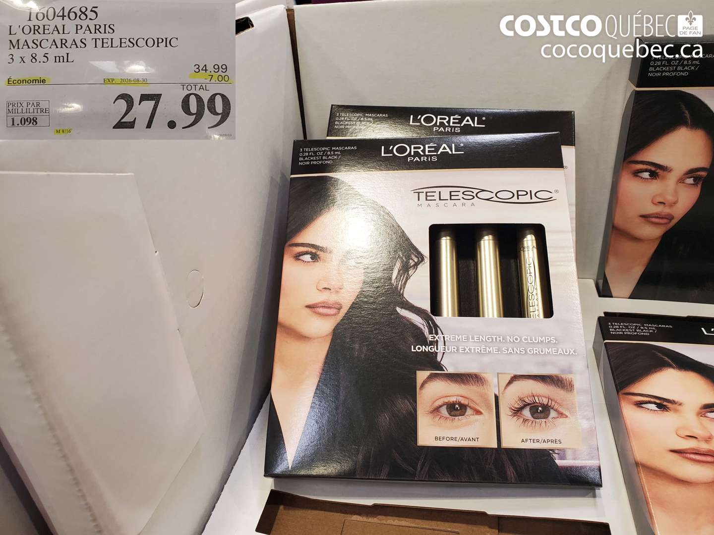 1604685 L'OREAL PARIS MASCARAS TELESCOPIC ($7.00 INSTANT SAVINGS EXPIRES ON 2026-08-30) $27.99
