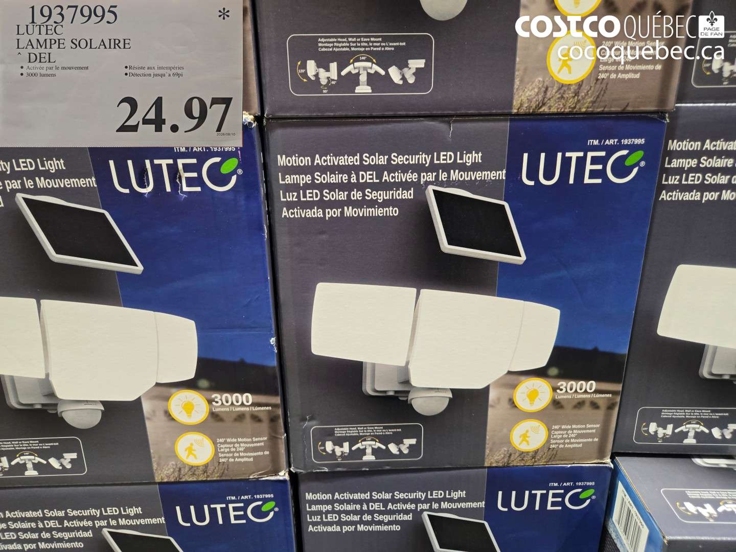1937995 LUTEC LAMPE SOLAIRE DEL $24.97