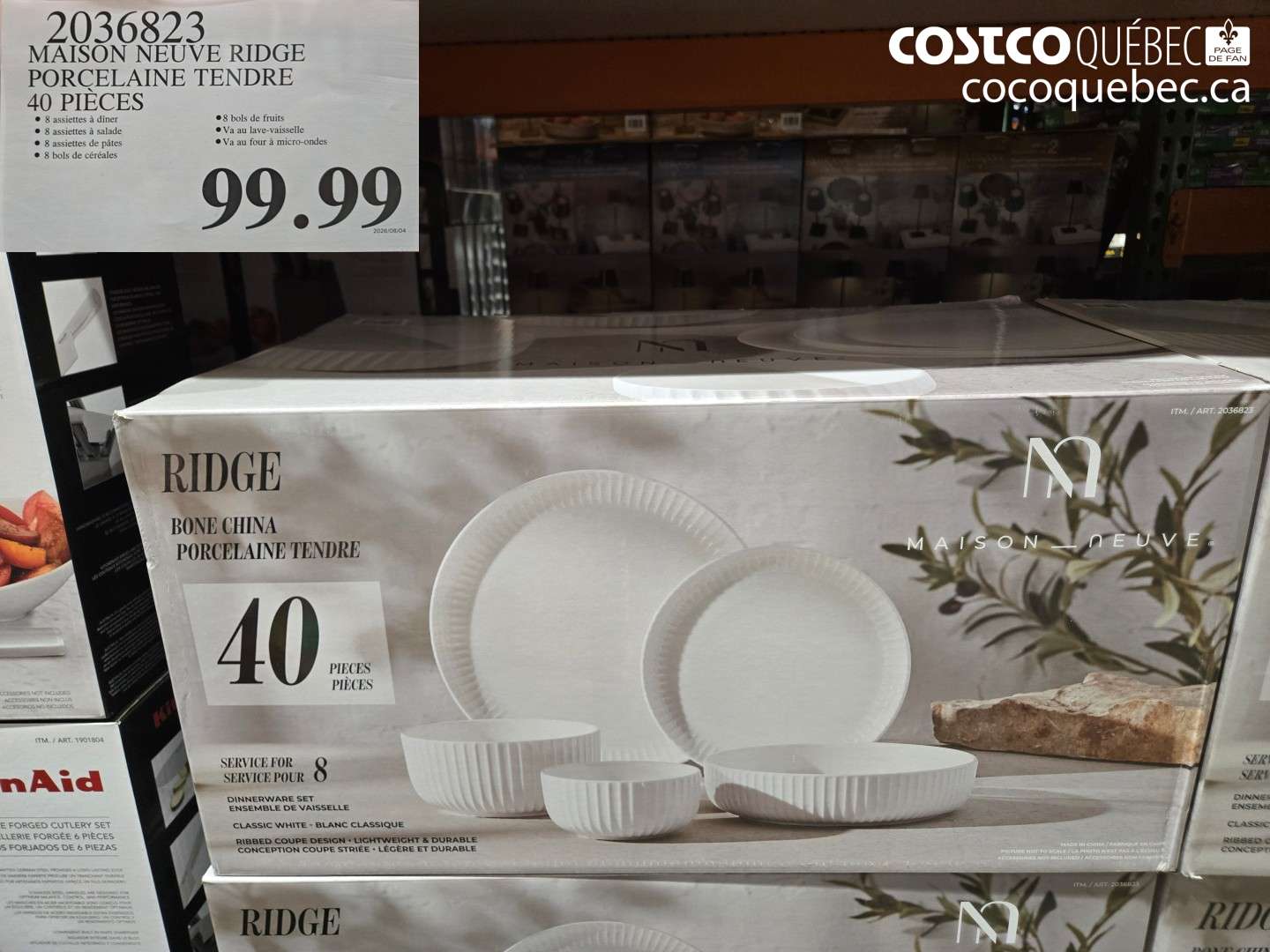 2036823 MAISON NEUVE RIDGE PORCELAINE TENDRE 40 PIÈCES $99.99