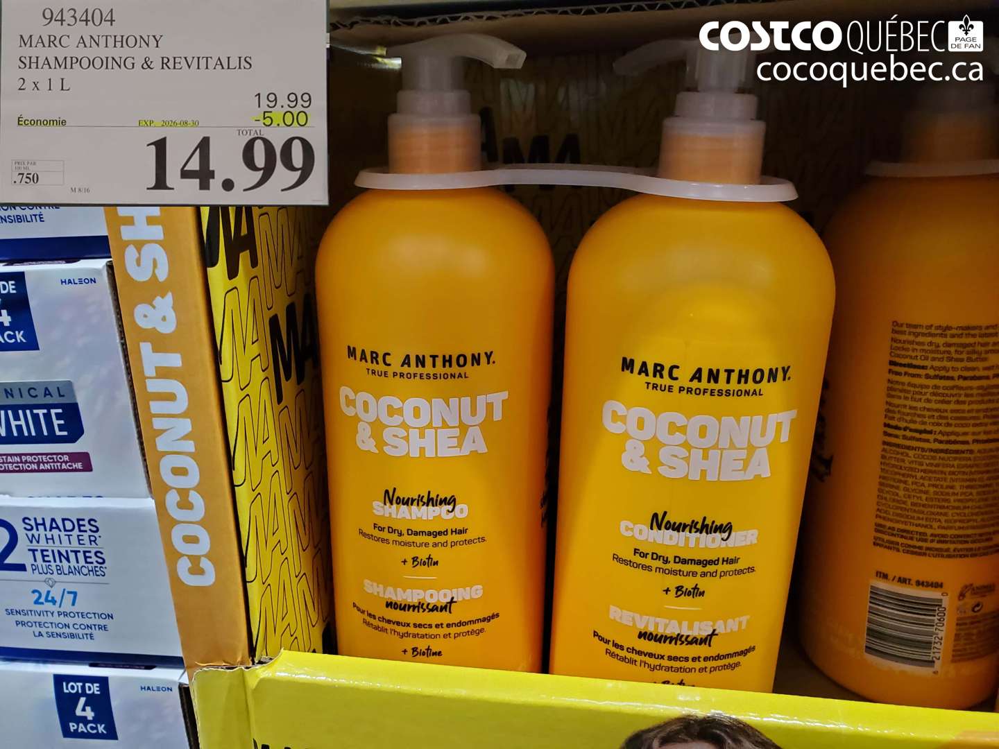 943404 MARC ANTHONY SHAMPOOING & REVITALIS 2 X 1 L ($5.00 INSTANT SAVINGS EXPIRES ON 2026-08-30) $14.99