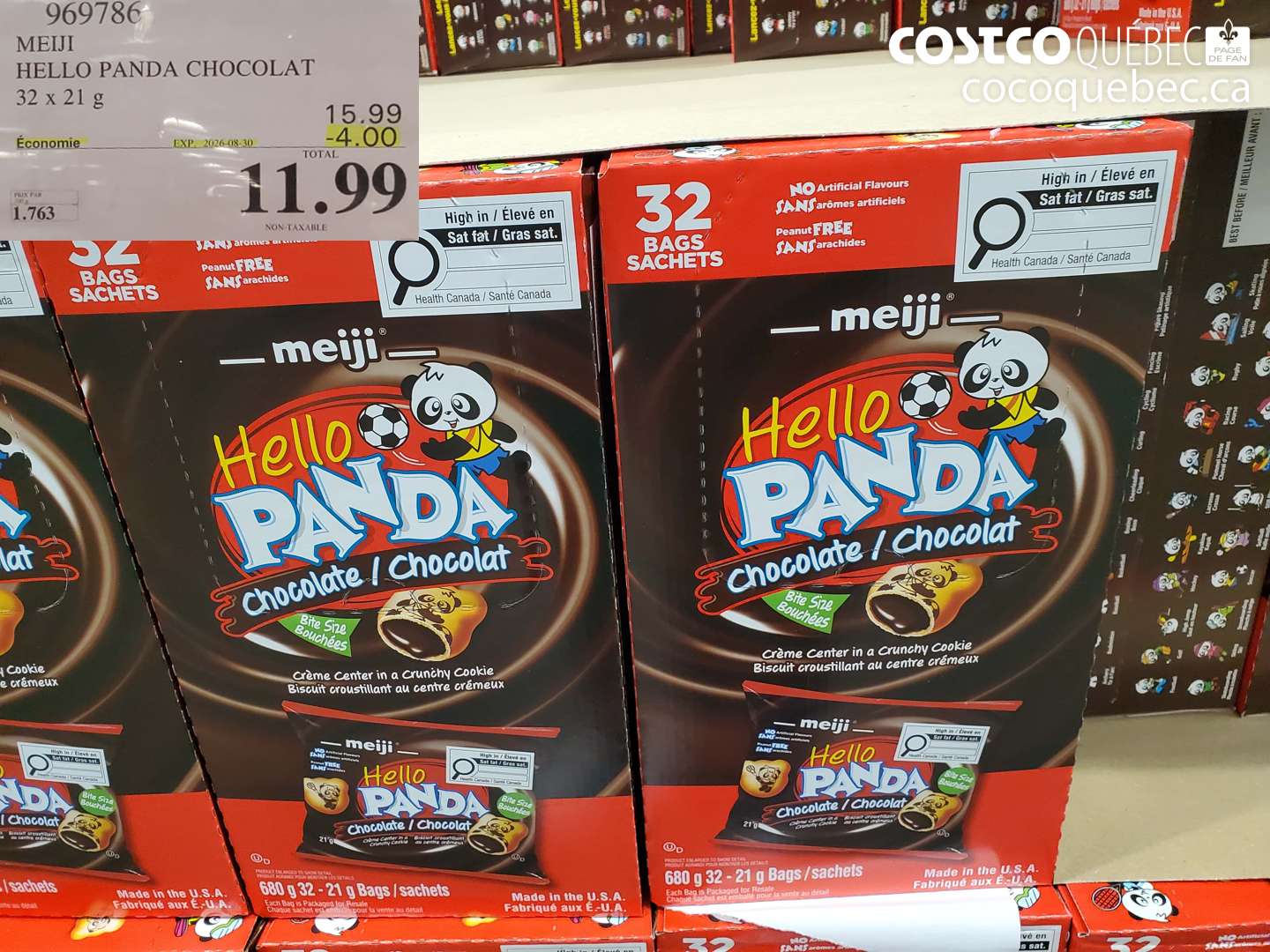 969786 MEIJI HELLO PANDA CHOCOLAT 32 X 21 G ($4.00 INSTANT SAVINGS EXPIRES ON 2026-08-30) $11.99