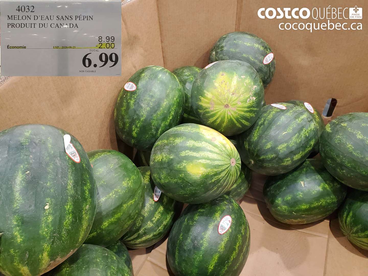 4032 MELON D'EAU SANS PÉPIN ($2.00 INSTANT SAVINGS EXPIRES ON 2026-08-25) $6.99