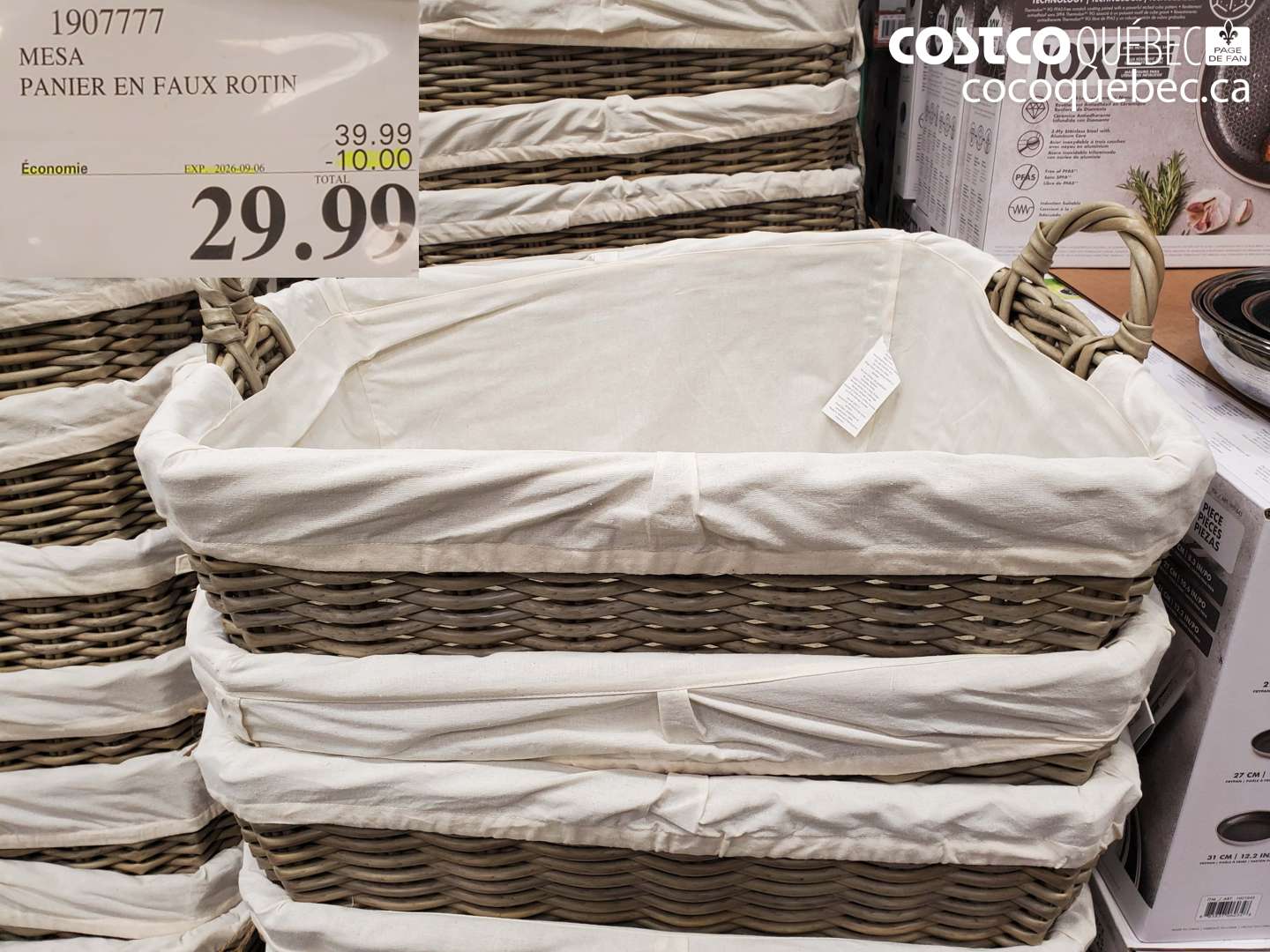 1907777 MESA PANIER EN FAUX ROTIN ($10.00 INSTANT SAVINGS EXPIRES ON 2026-09-06) $29.99