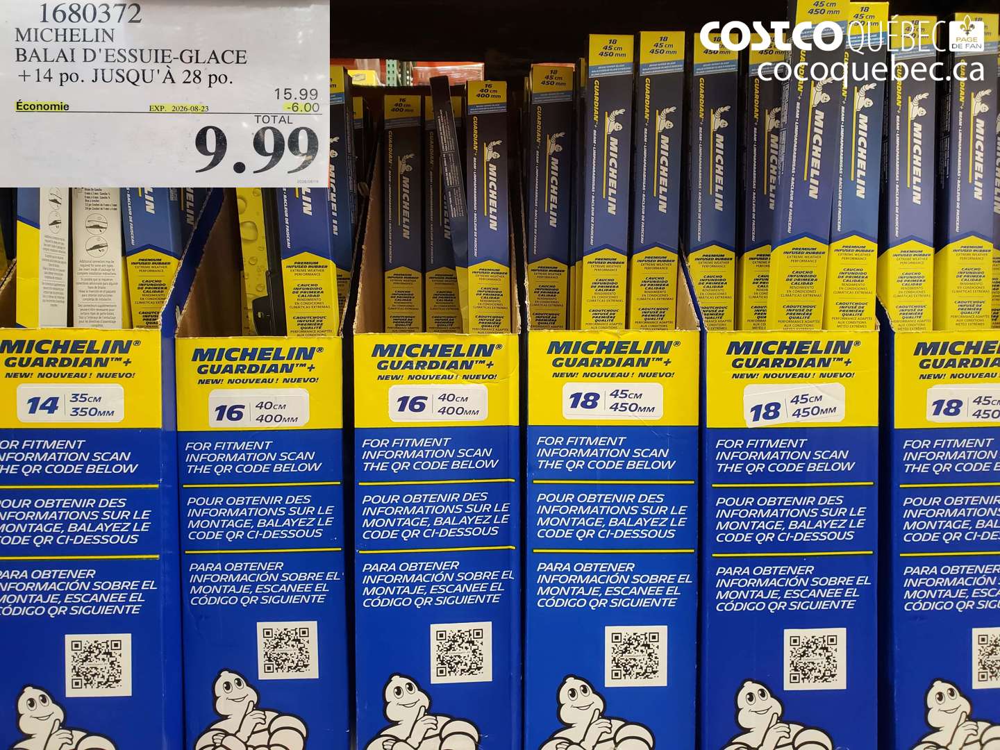 1680372 MICHELIN BALAI D'ESSUIE-GLACE +14 PO. JUSQU'À 28 PO. ($6.00 INSTANT SAVINGS EXPIRES ON 2026-08-23) $9.99