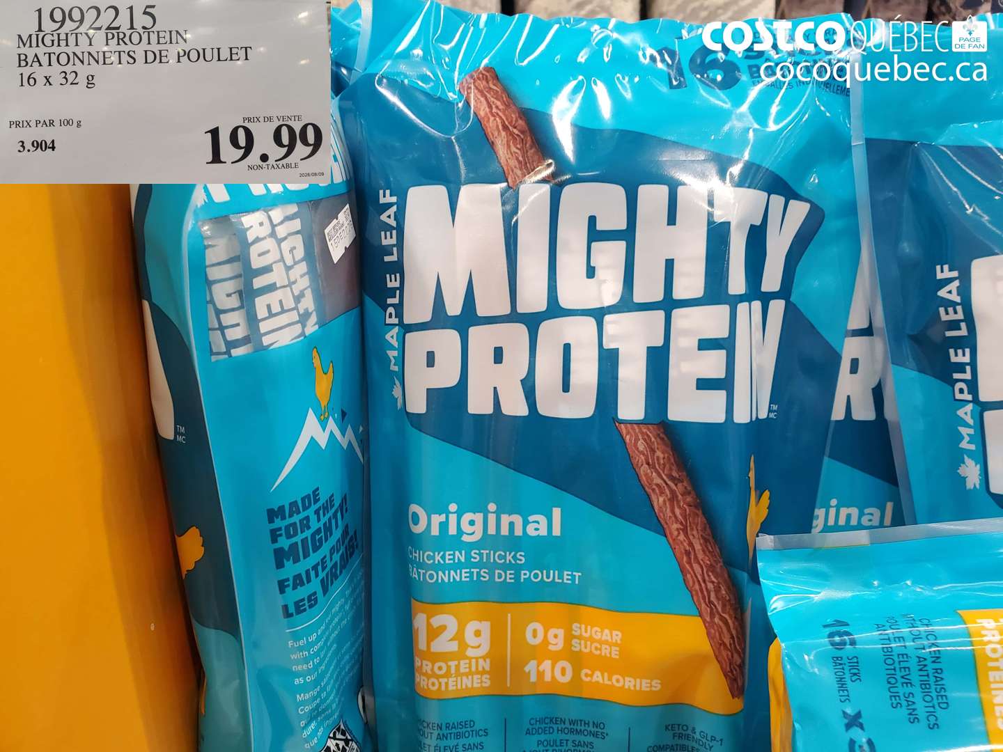 1992215 MIGHTY PROTEIN BATONNETS DE POULET $19.99