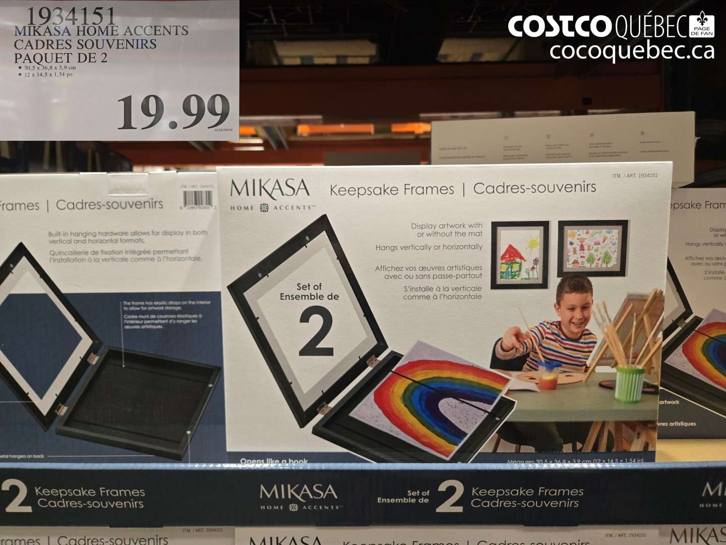 1934151 MIKASA HOME ACCENTS CADRES SOUVENIRS PAQUET DE 2 $19.99