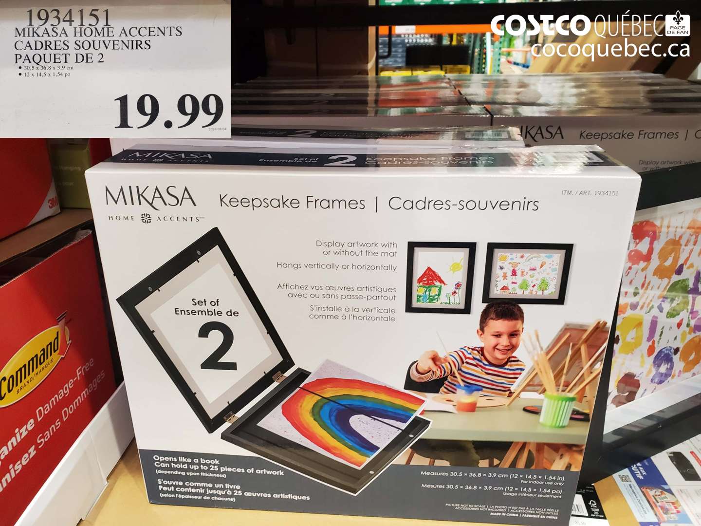 1934151 MIKASA HOME ACCENTS CADRES SOUVENIRS PAQUET DE 2 $19.99