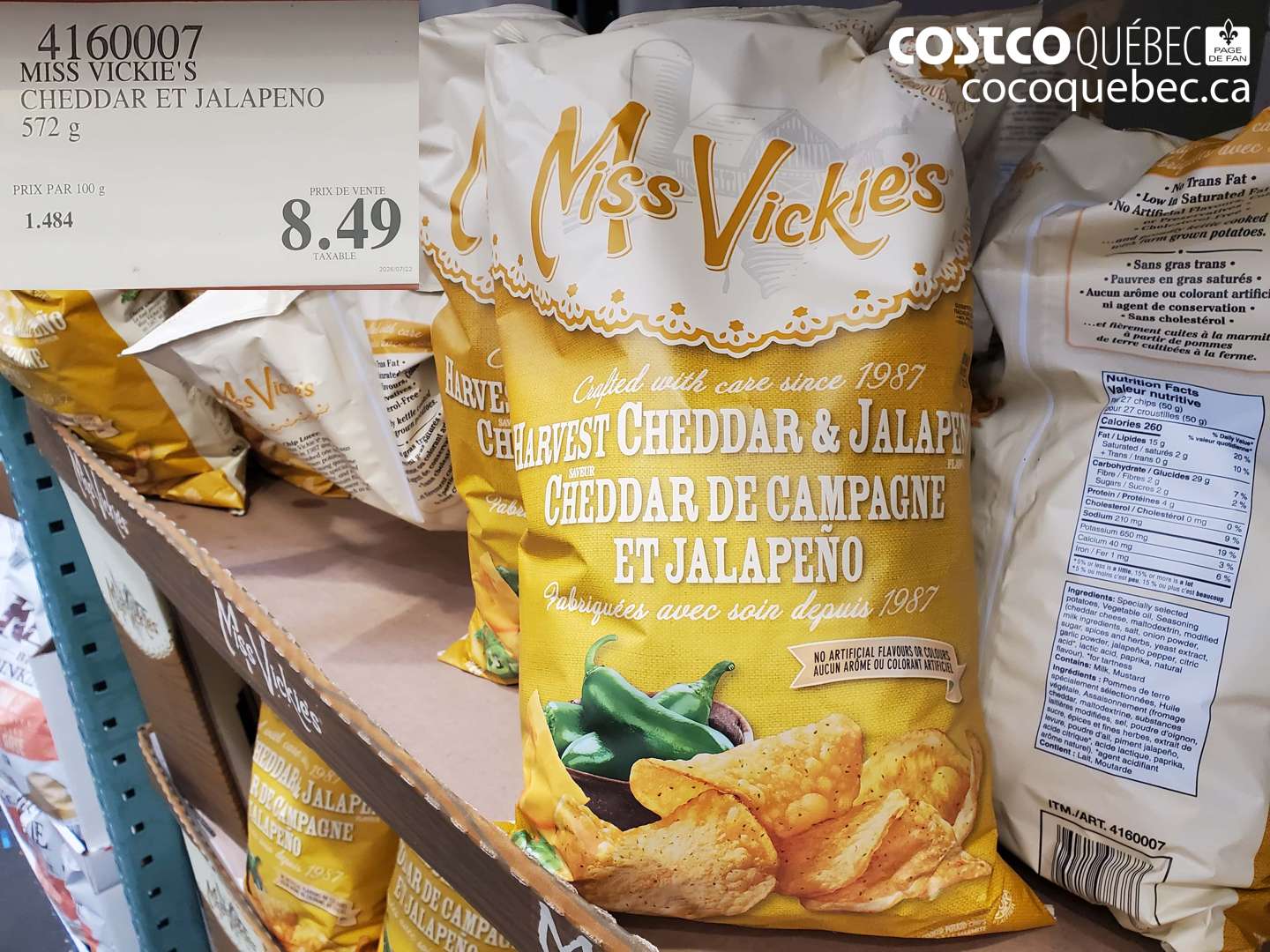 41600007 MISS VICKIE'S CHEDDAR ET JALAPENO $8.49