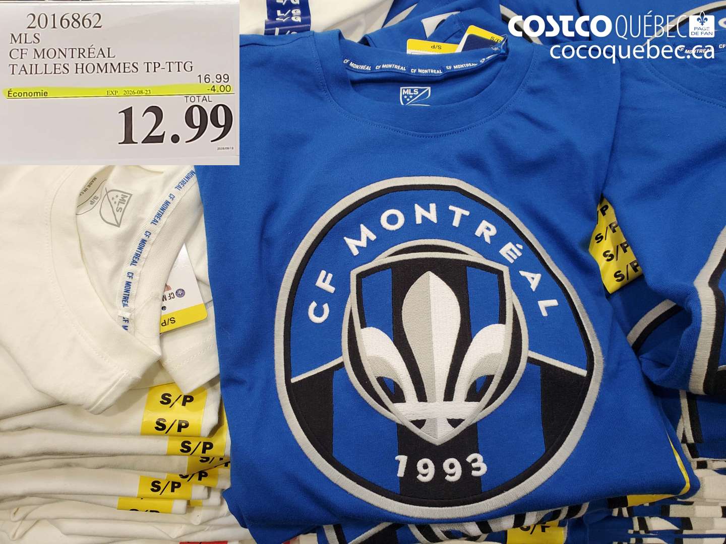 2016862 MLS CF MONTRÉAL TAILLES HOMMES TP-TTG ($4.00 INSTANT SAVINGS EXPIRES ON 2026-08-23) $12.99