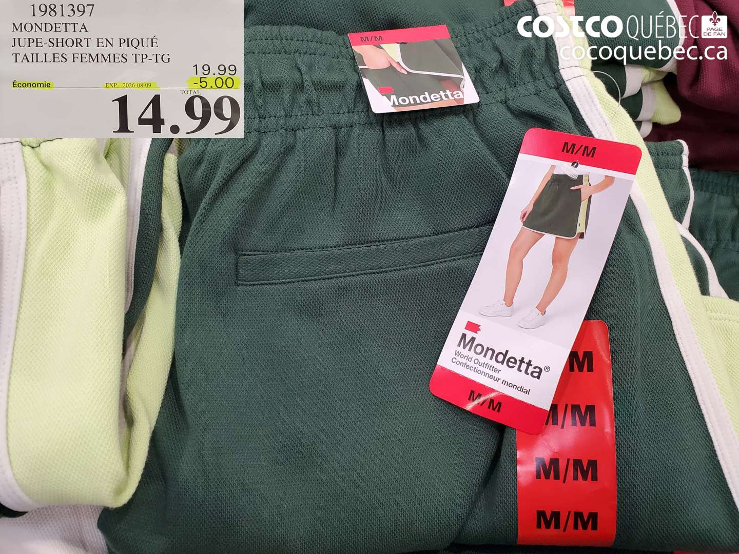 1981397 MONDETTA JUPE-SHORT EN PIQUÉ TAILLES FEMMES TP-TG ($5.00 INSTANT SAVINGS EXPIRES ON 2026-08-09) $14.99