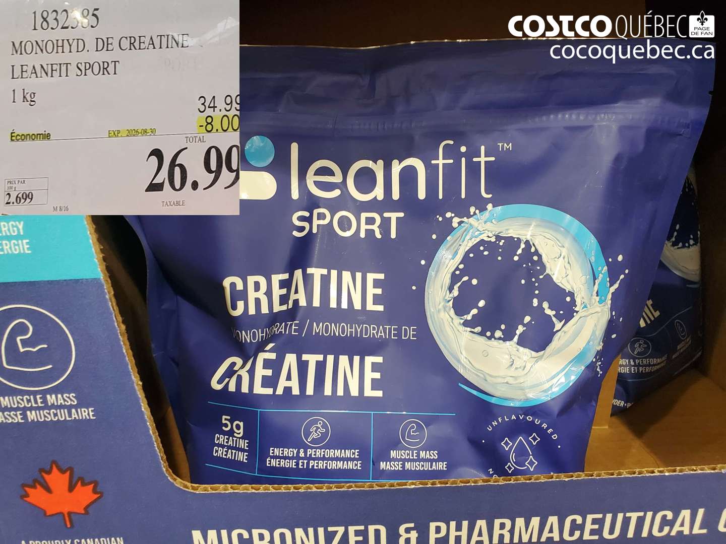 1832385 MONOHYD. DE CREATINE LEANFIT SPORT ($8.00 INSTANT SAVINGS EXPIRES ON 2026-08-30) $26.99