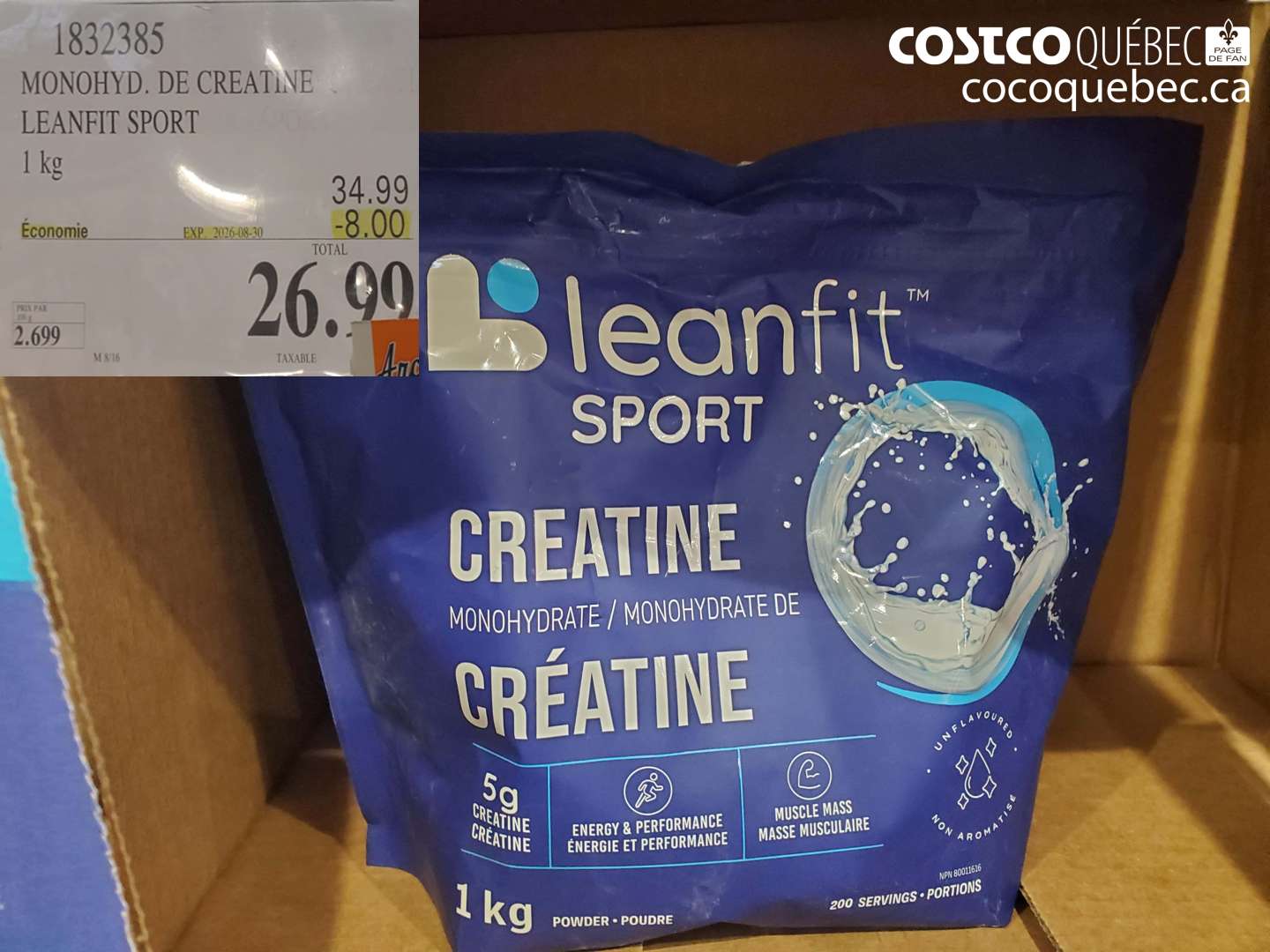 1832385 MONOHYD. DE CREATINE LEANFIT SPORT ($8.00 INSTANT SAVINGS EXPIRES ON 2026-08-30) $26.99