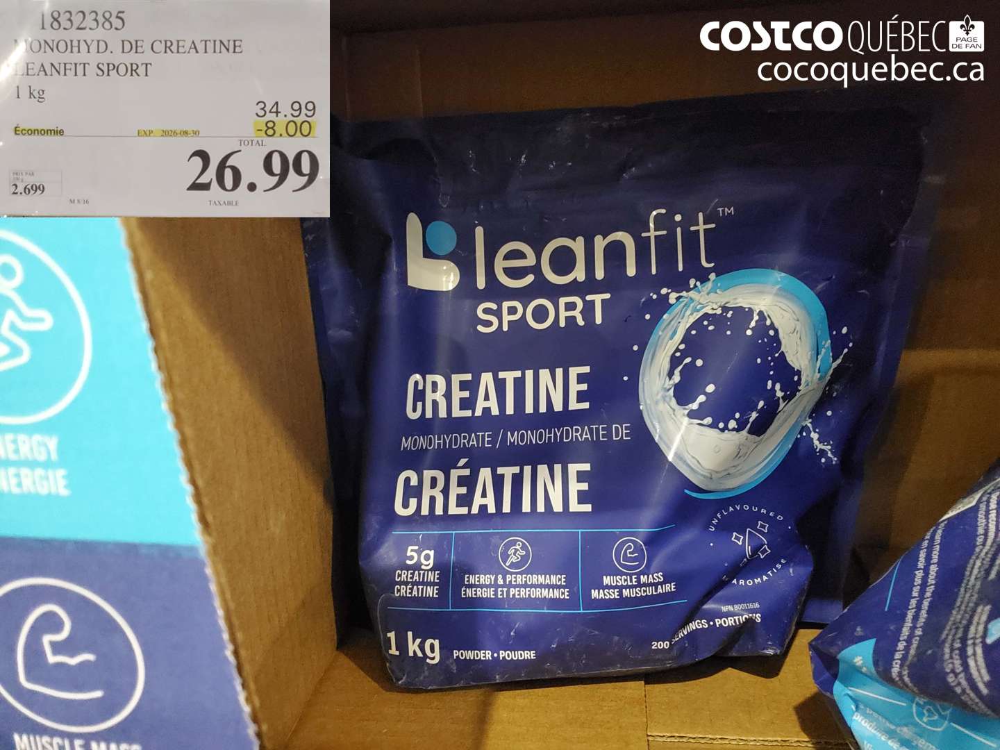 1832385 MONOHYD. DE CREATINE LEANFIT SPORT ($8.00 INSTANT SAVINGS EXPIRES ON 2026-08-30) $26.99