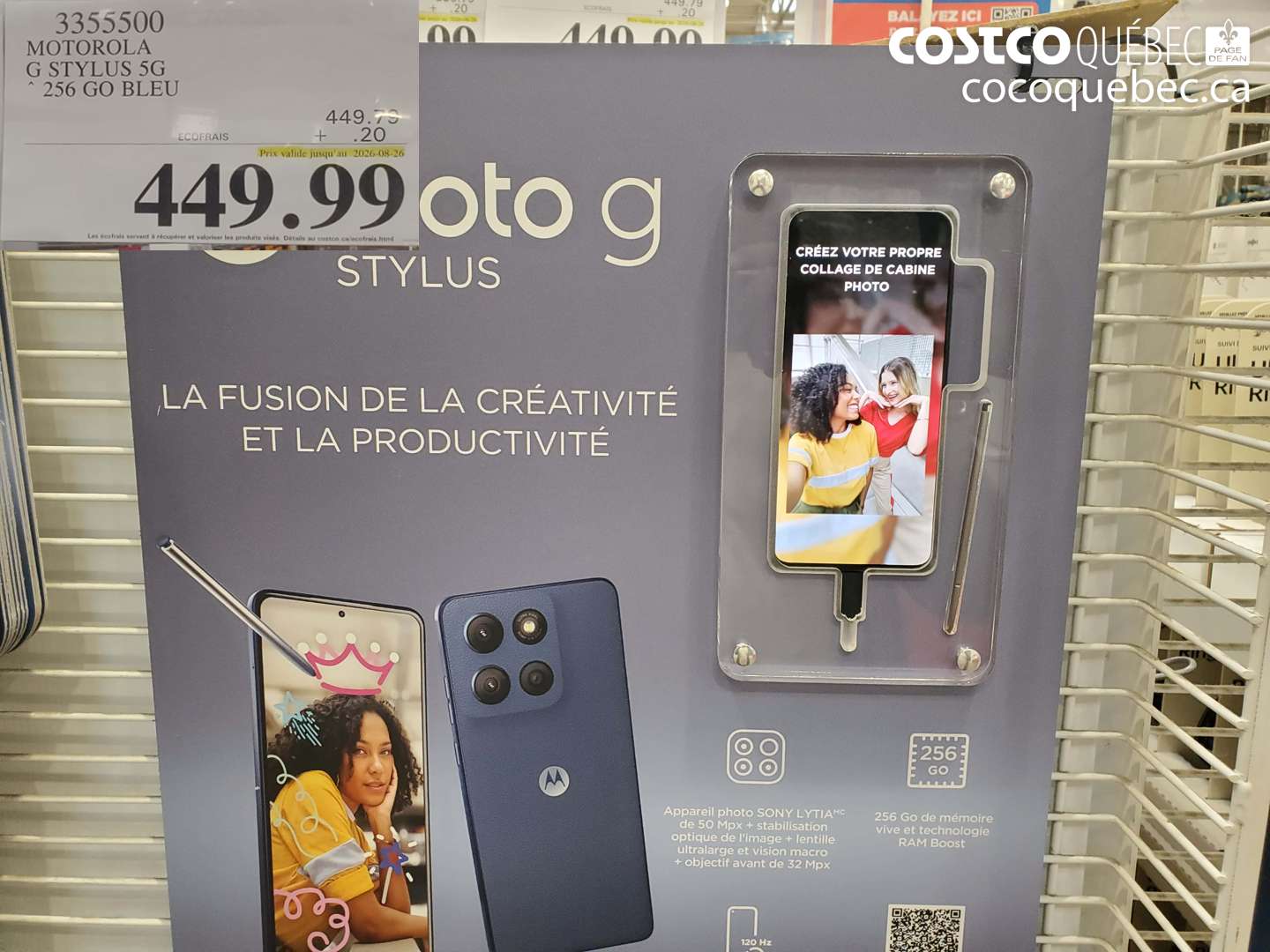3355500 MOTOROLA G STYLUS 5G 256 GO BLEU (EXPIRES ON 2026-08-26) $449.99
