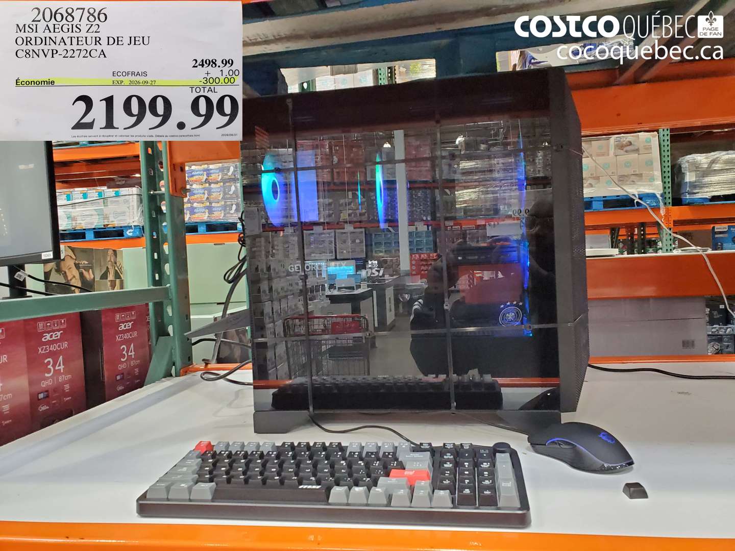 2068786 MSI AEGIS Z2 ORDINATEUR DE JEU C8NVP-2272CA ($300.00 INSTANT SAVINGS EXPIRES ON 2026-09-27) $2199.99
