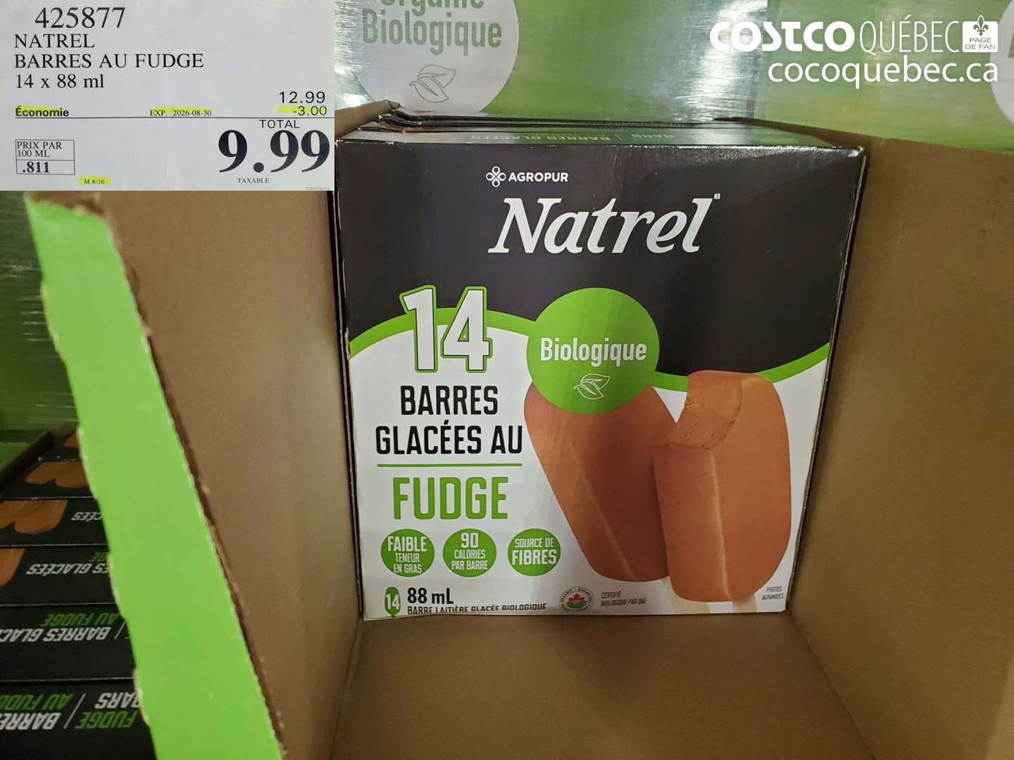 425877 NATREL BARRES AU FUDGE 14 X 88 ML ($3.00 INSTANT SAVINGS EXPIRES ON 2026-08-30) $9.99