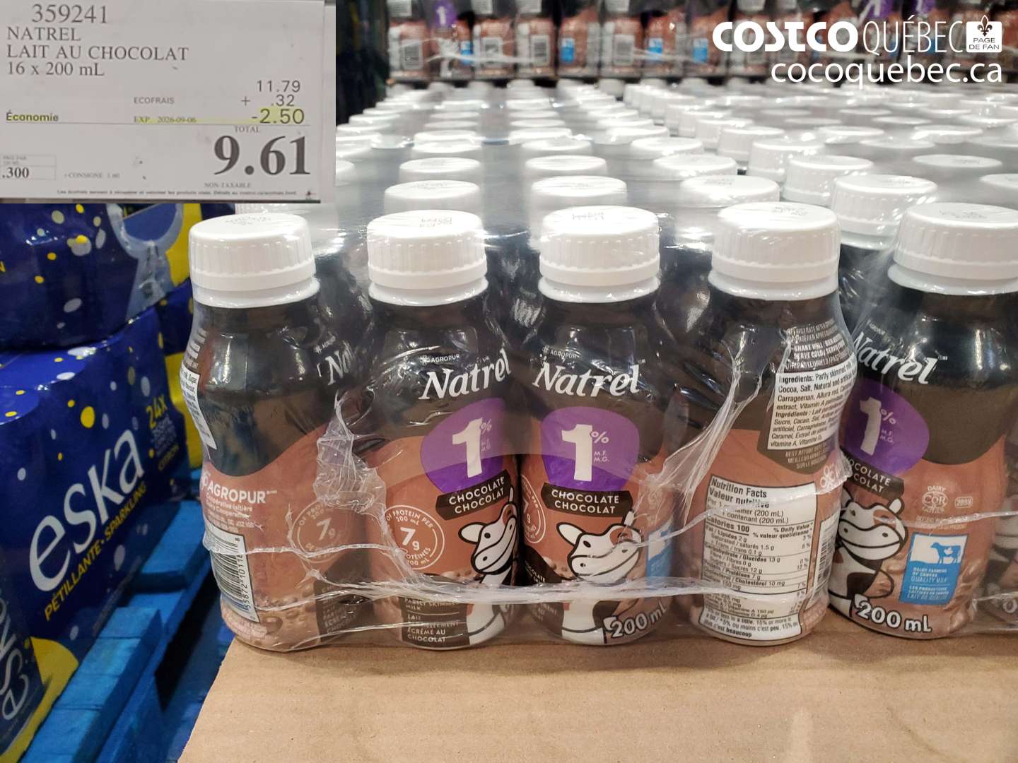 359241 NATREL LAIT AU CHOCOLAT 16 X 200 ML ($2.50 INSTANT SAVINGS EXPIRES ON 2026-08-30) $9.61
