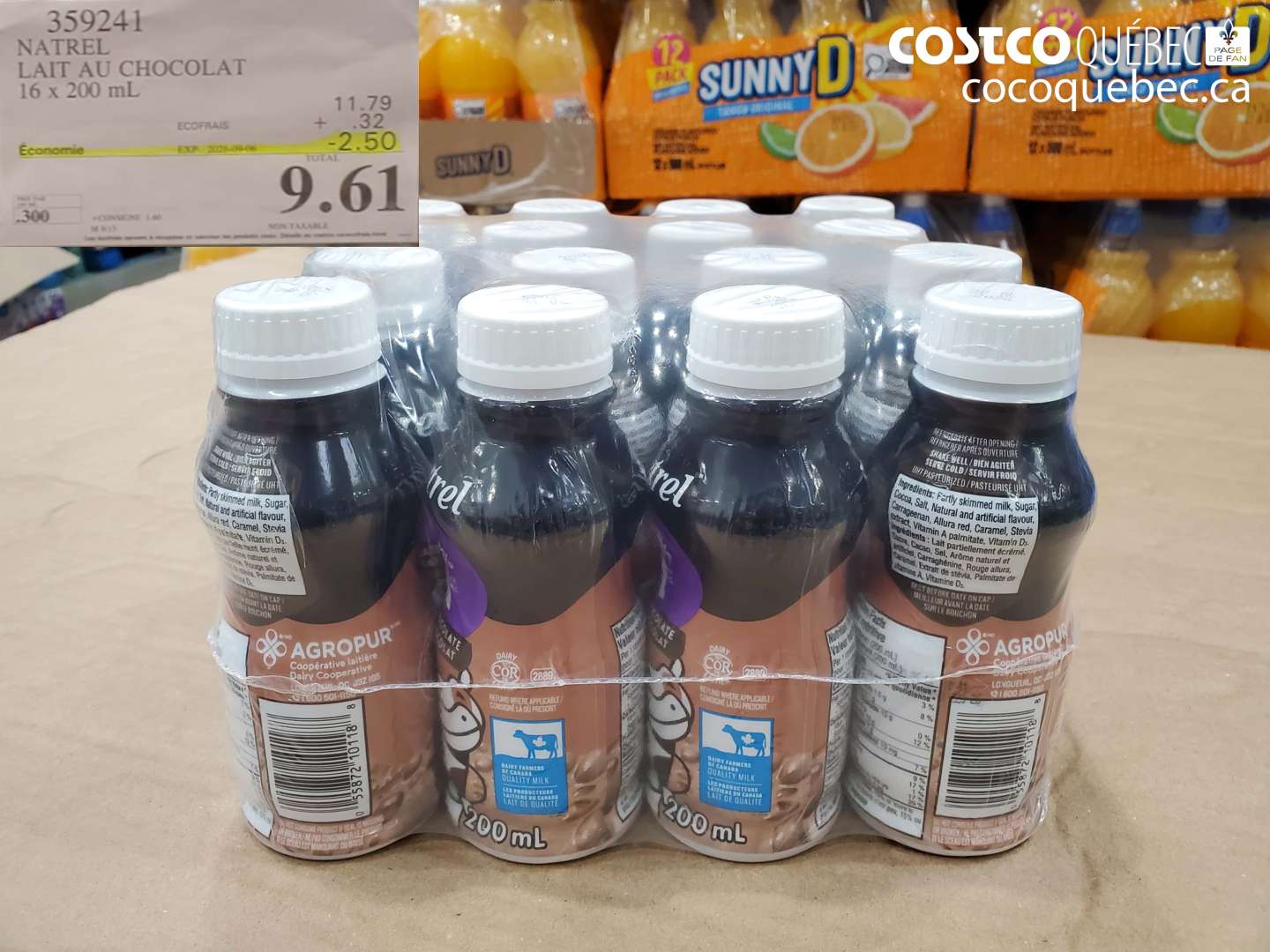 359241 NATREL LAIT AU CHOCOLAT ($2.50 INSTANT SAVINGS EXPIRES ON 2025-09-06) $9.61