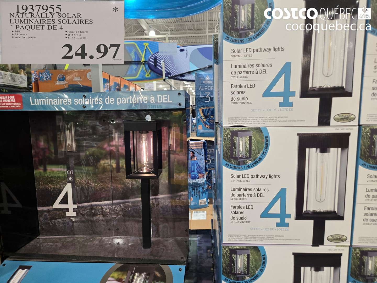1937955 NATURALLY SOLAR LUMINAIRES SOLAIRES PAQUET DE 4 $24.97