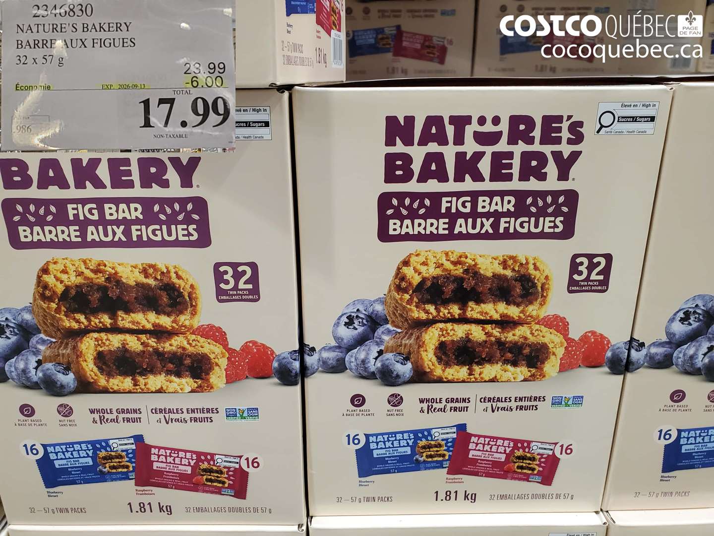 2346830 NATURE'S BAKERY BARREAUX FIGUES ($6.00 INSTANT SAVINGS EXPIRES ON 2026-09-13) $17.99