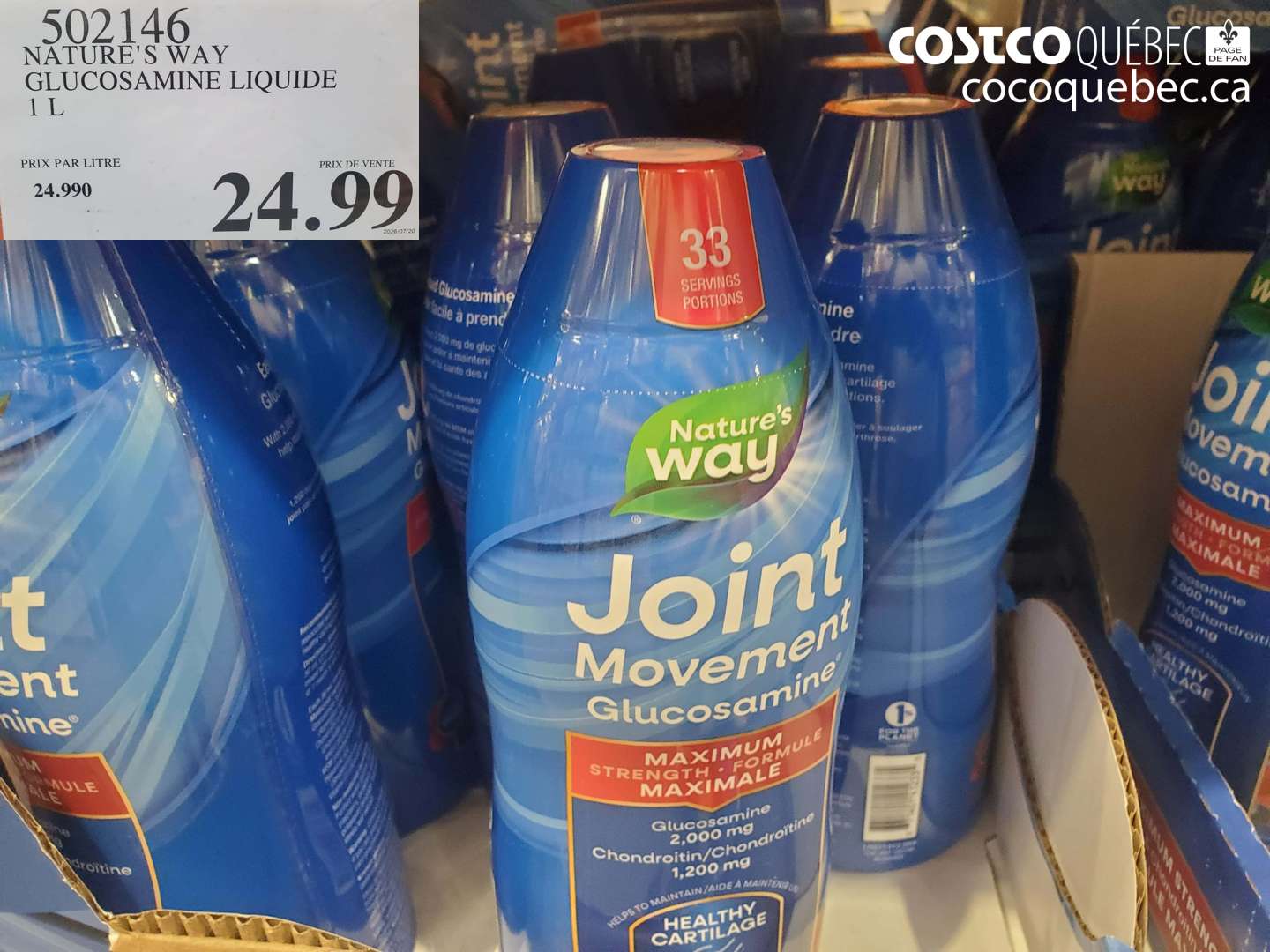502146 NATURE'S WAY GLUCOSAMINE LIQUIDE 1 L $24.99