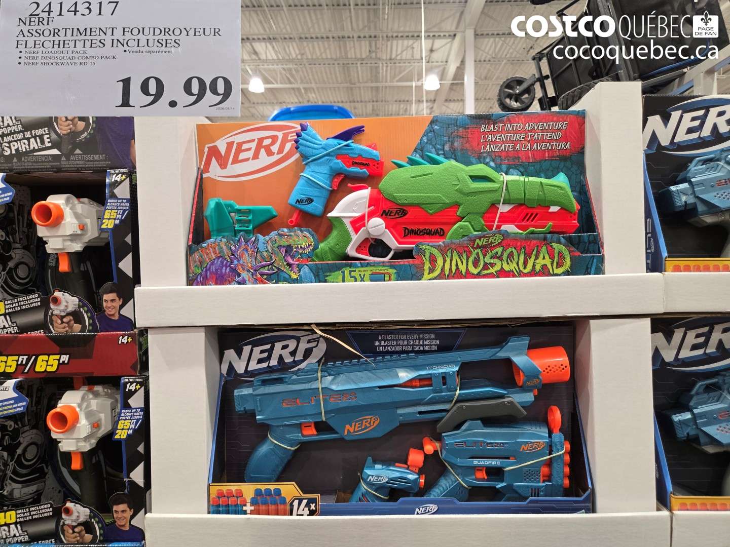 2414317 NERF ASSORTIMENT FOUDROYEUR FLECHETTES INCLUSES $19.99