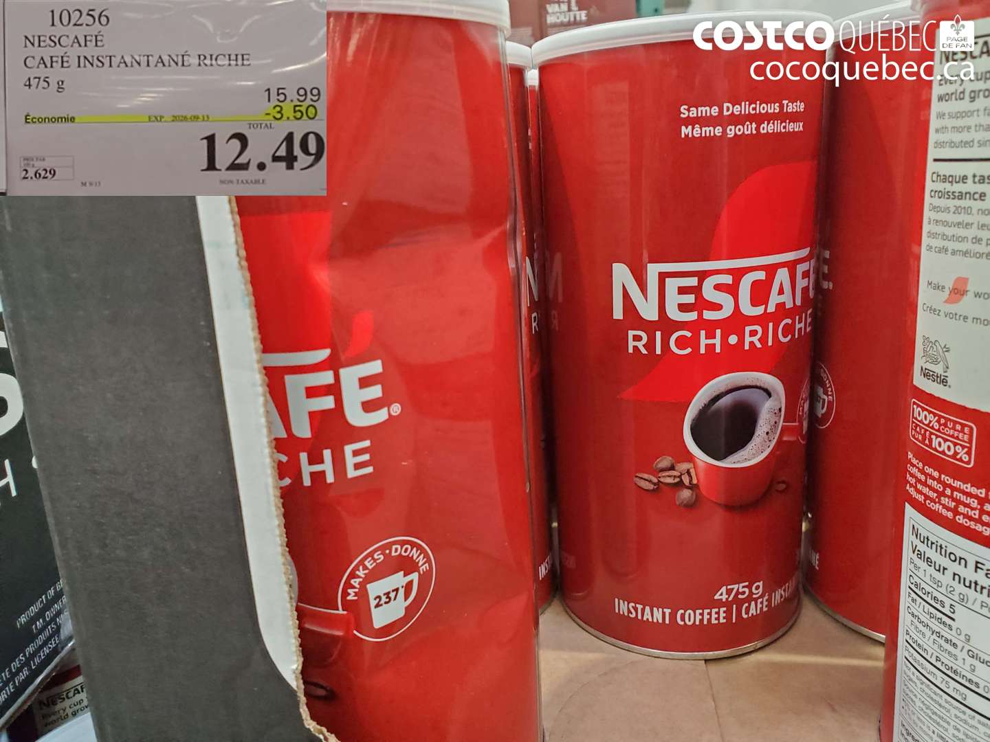 10256 NESCAFE CAFE INSTANTANE RICHE ($3.50 INSTANT SAVINGS EXPIRES ON 2026-09-13) $12.49