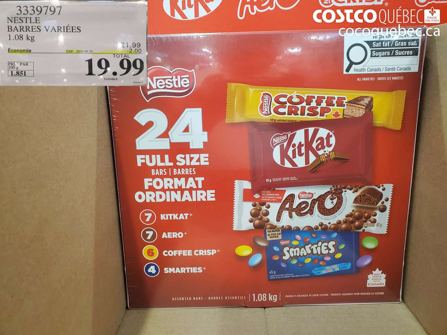 3339797 NESTLE BARRES VARIÉES ($2.00 INSTANT SAVINGS EXPIRES ON 2026-08-30) $19.99