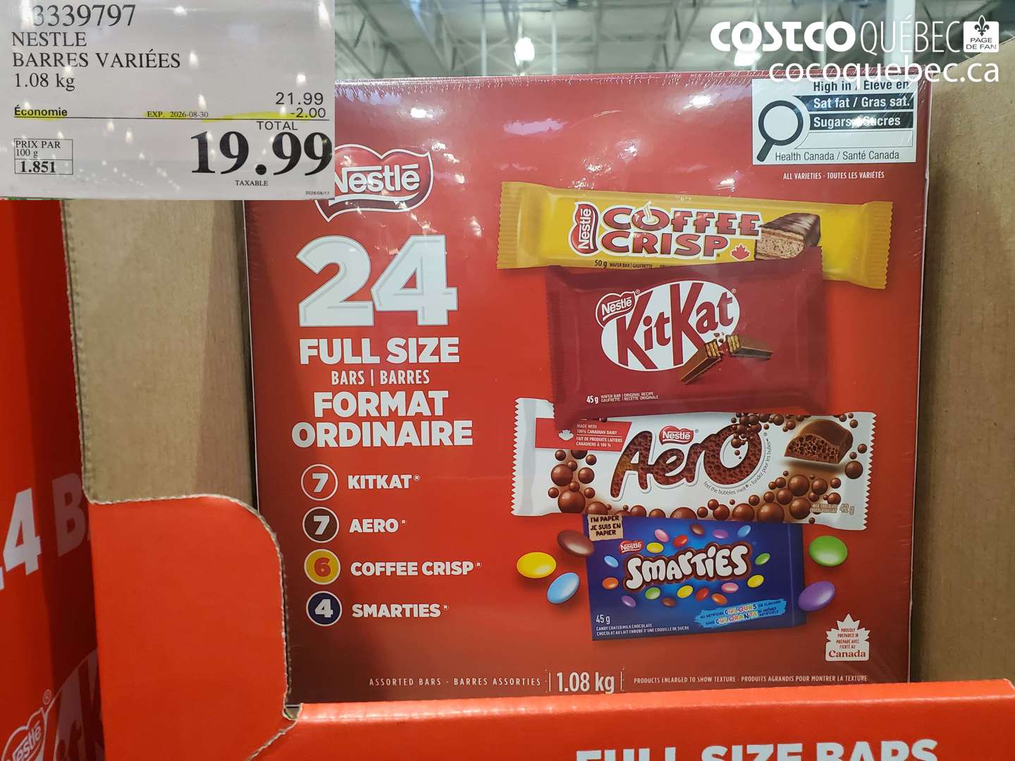 3339797 NESTLE BARRES VARIÉES ($2.00 INSTANT SAVINGS EXPIRES ON 2026-08-30) $19.99