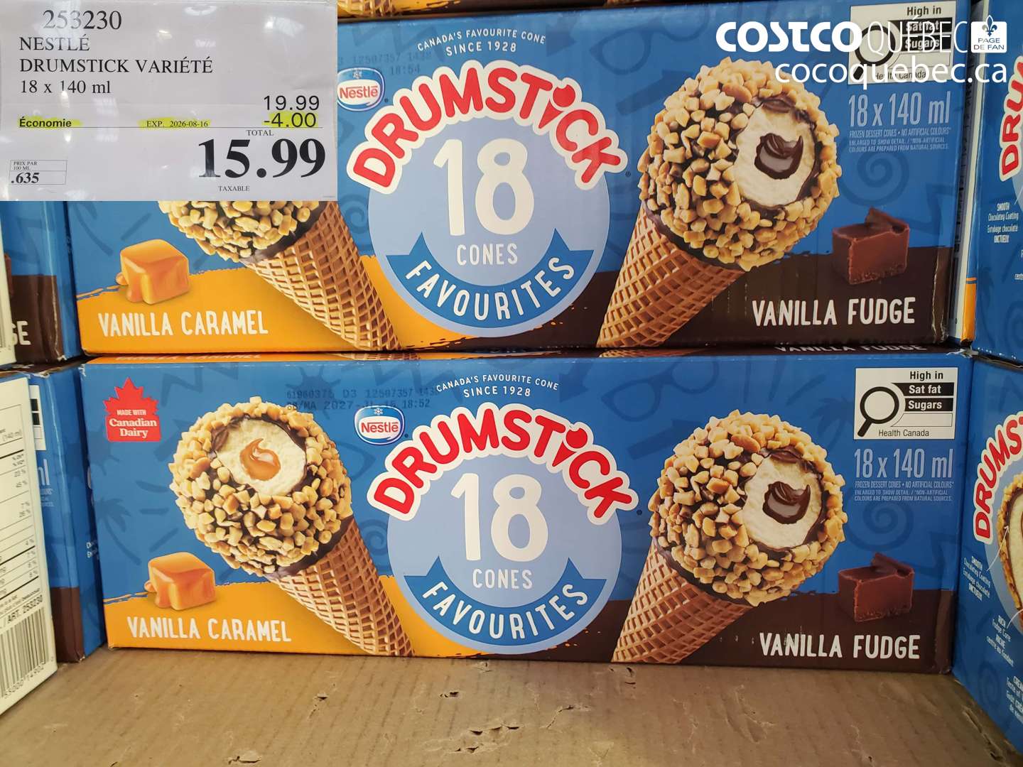 253230 NESTLÉ DRUMSTICK VARIÉTÉ ($4.00 INSTANT SAVINGS EXPIRES ON 2026-08-16) $15.99