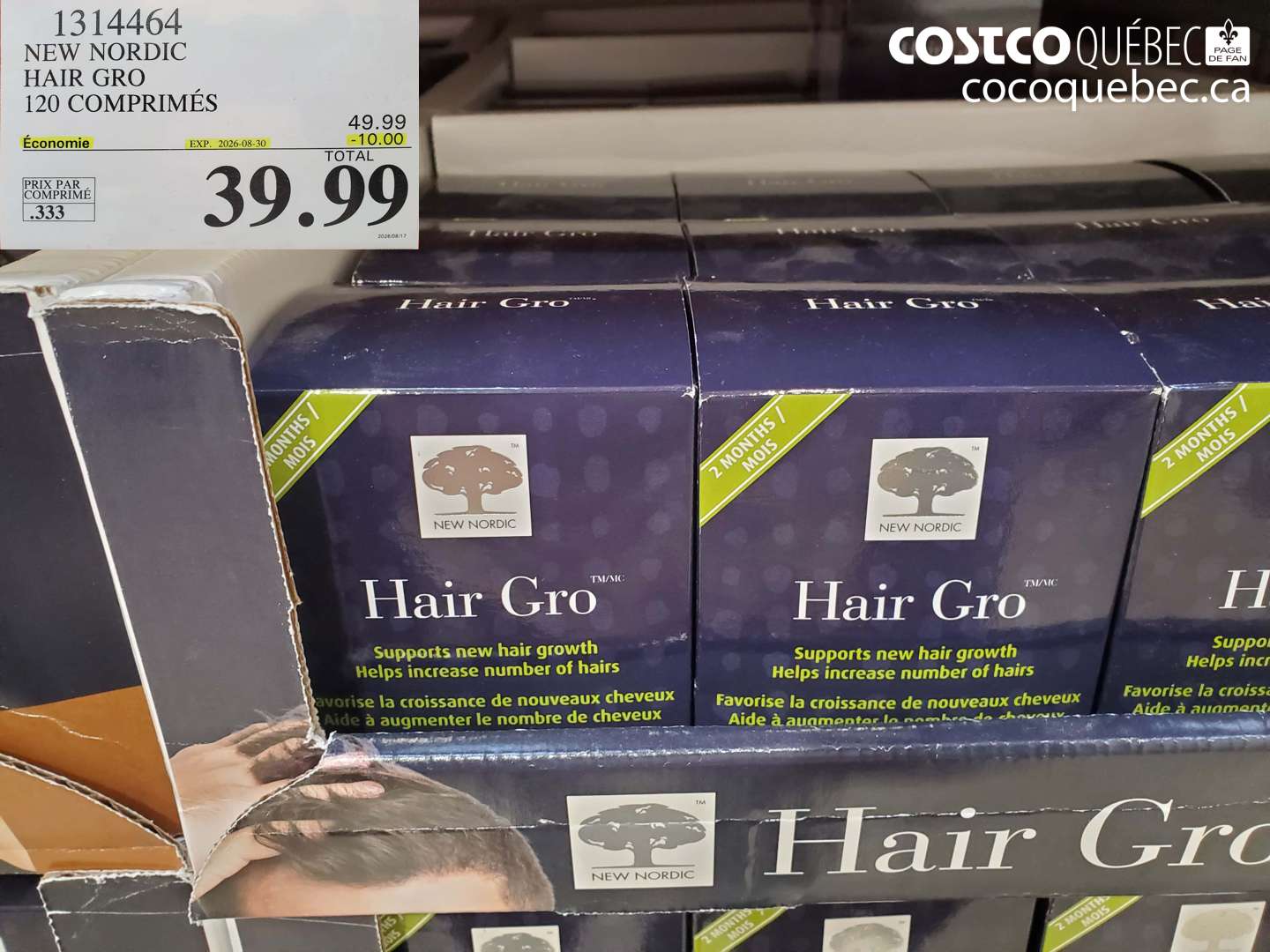 1314464 NEW NORDIC HAIR GRO 120 COMPRIMÉS ($10.00 INSTANT SAVINGS EXPIRES ON 2026-08-30) $39.99