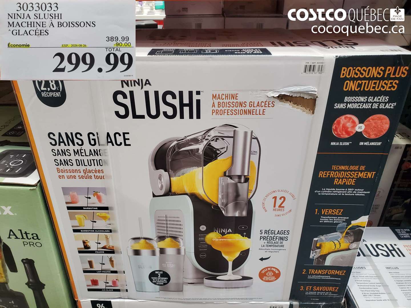 3033033 NINJA SLUSHI MACHINE À BOISSONS GLACÉES ($90.00 INSTANT SAVINGS EXPIRES ON 2026-08-26) $299.99