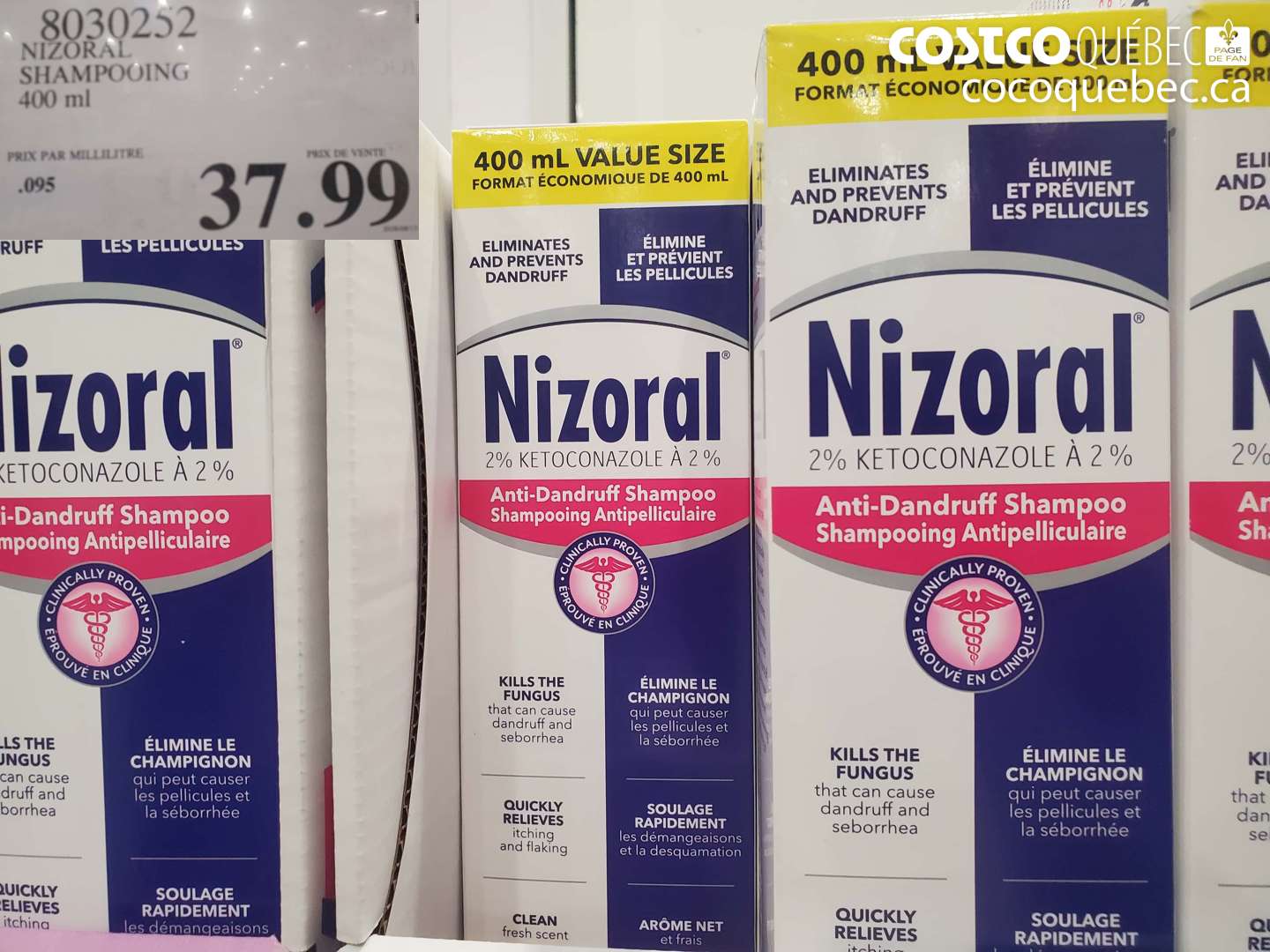 8030252 NIZORAL SHAMPOOING 400 ML $37.99
