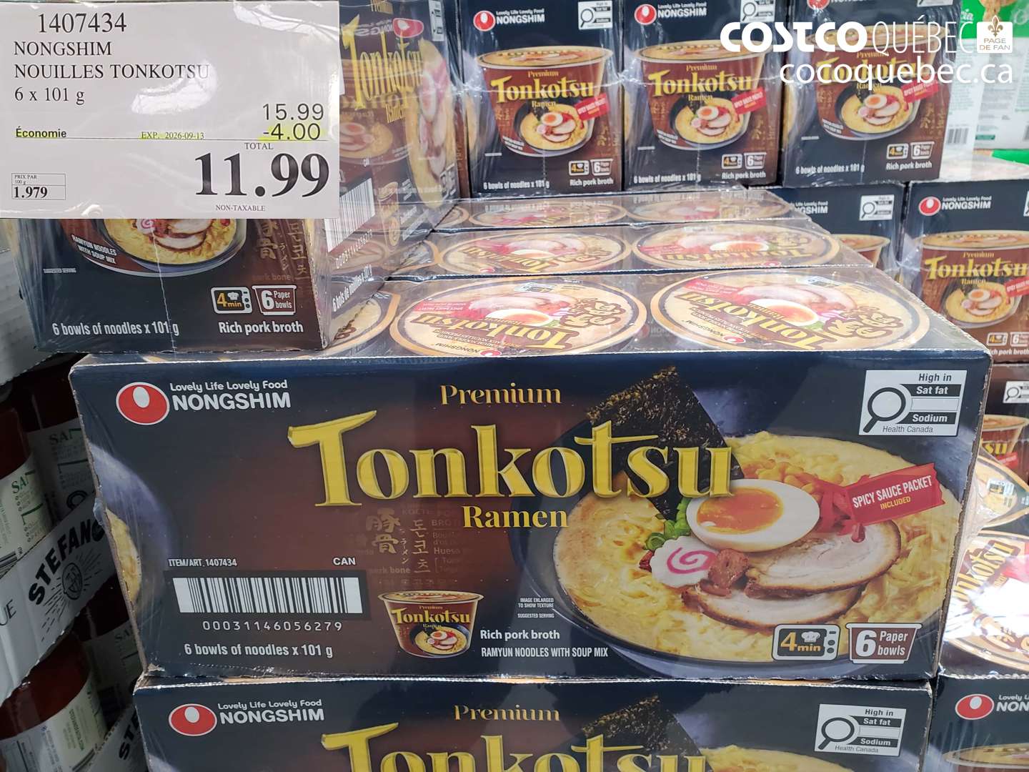 1407434 NONGSHIM NOUILLES TONKOTSU ($4.00 INSTANT SAVINGS EXPIRES ON 2026-09-13) $11.99