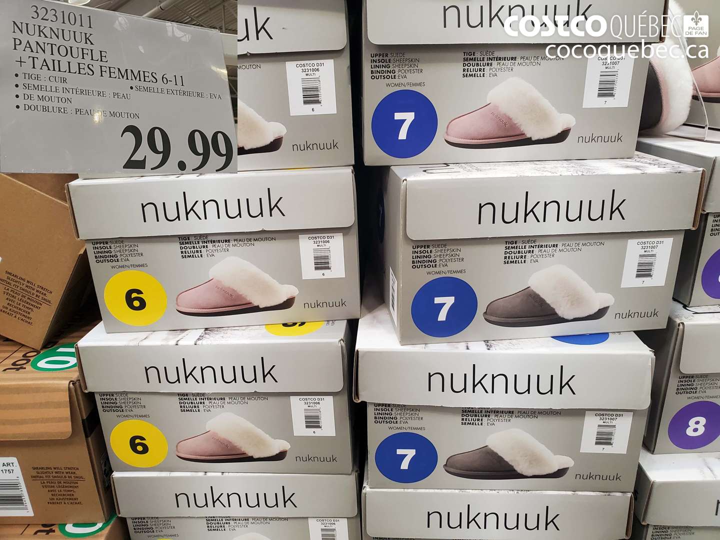 3231011 NUKNUUK PANTOUFLE +TAILLES FEMMES 6-11 $29.99
