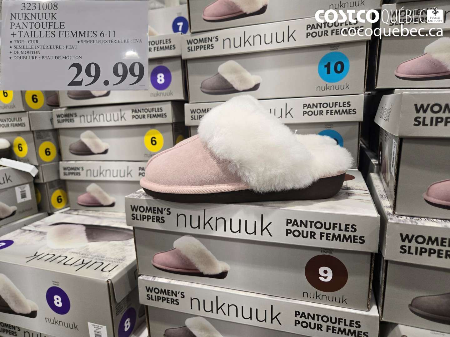 3231008 NUKNUUK PANTOUFLE + TAILLES FEMMES 6-11 $29.99