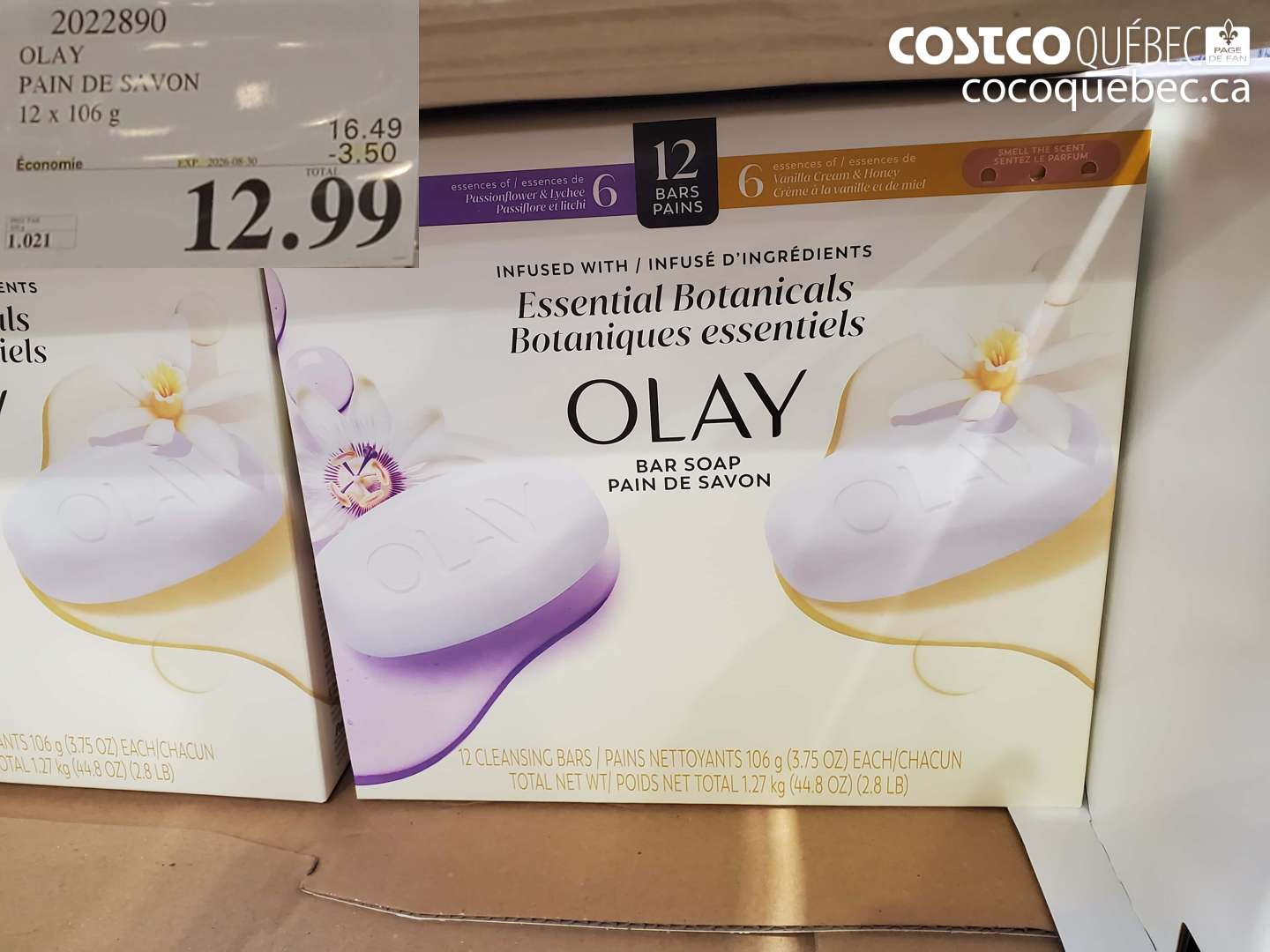 2022890 OLAY PAIN DE SAVON ($3.50 INSTANT SAVINGS EXPIRES ON 2026-08-30) $12.99