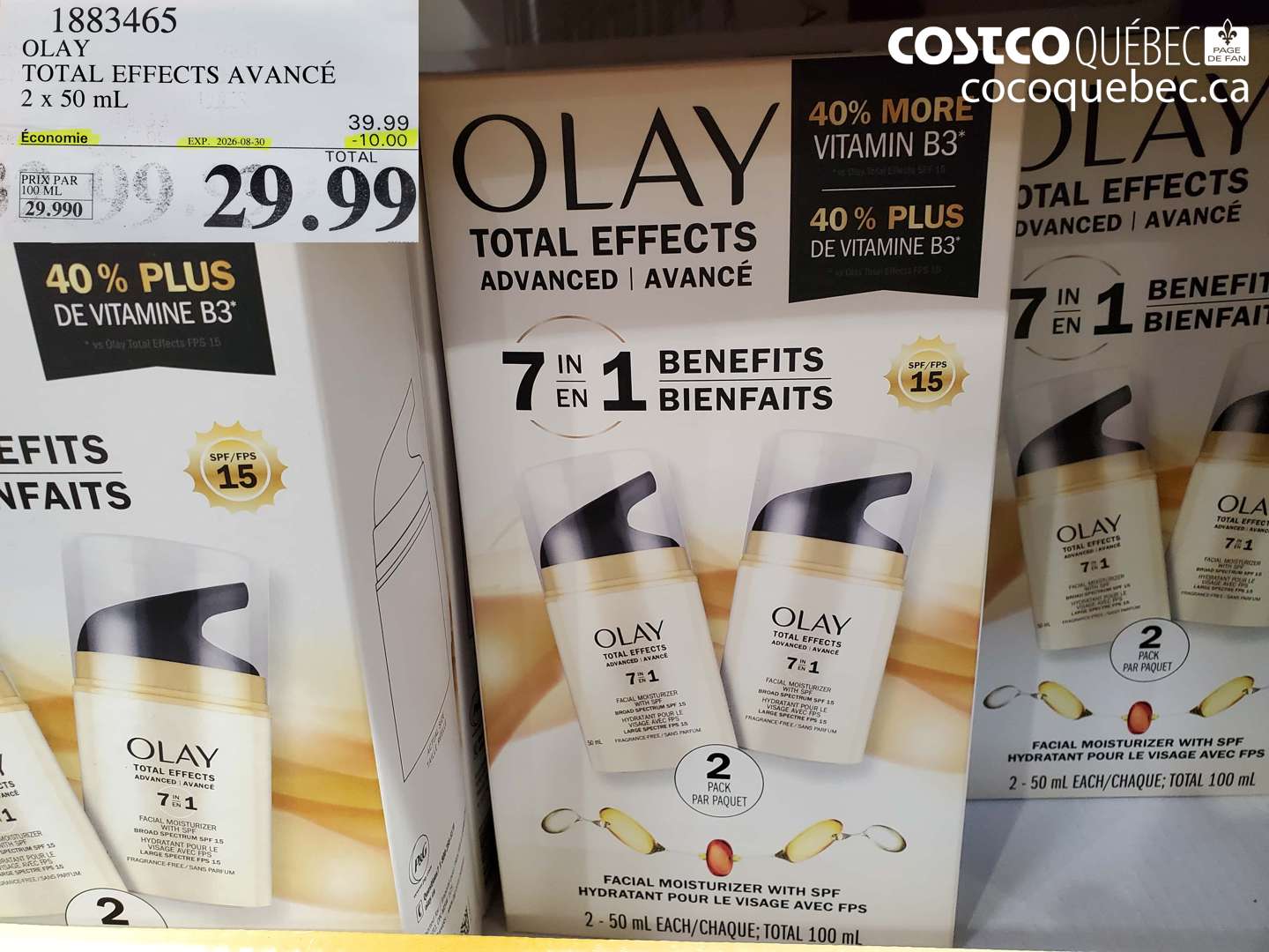 1883465 OLAY TOTAL EFFECTS AVANCÉ 2 X 50 ML ($10.00 INSTANT SAVINGS EXPIRES ON 2026-08-30) $29.99