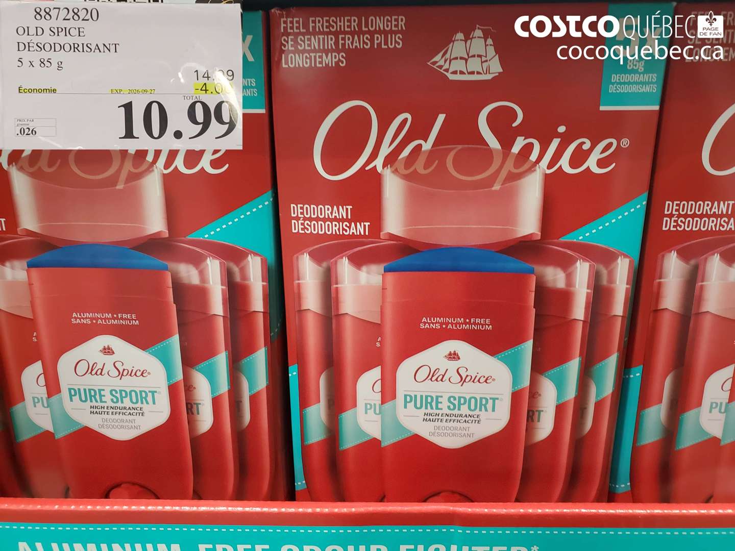 8872820 OLD SPICE DÉSODORISANT ($4.00 INSTANT SAVINGS EXPIRES ON 2026-09-27) $10.99